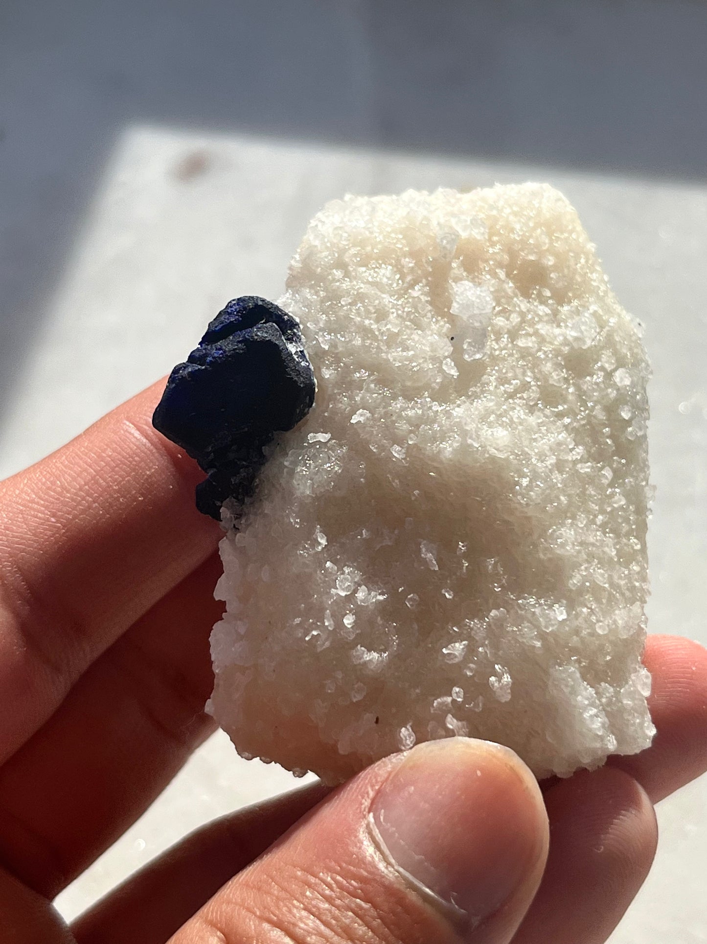 "Snowflake" Euhedral Lazurite, Calcite & Pyrite Specimen on Marble #2