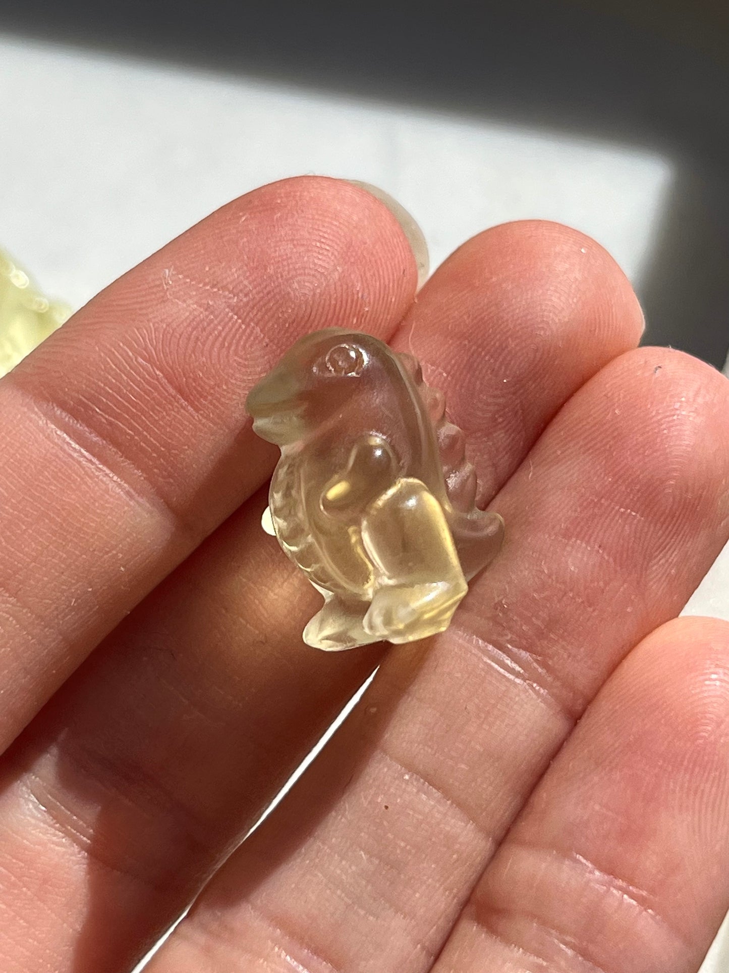 Irradiated Citrine Dinosaur Carving