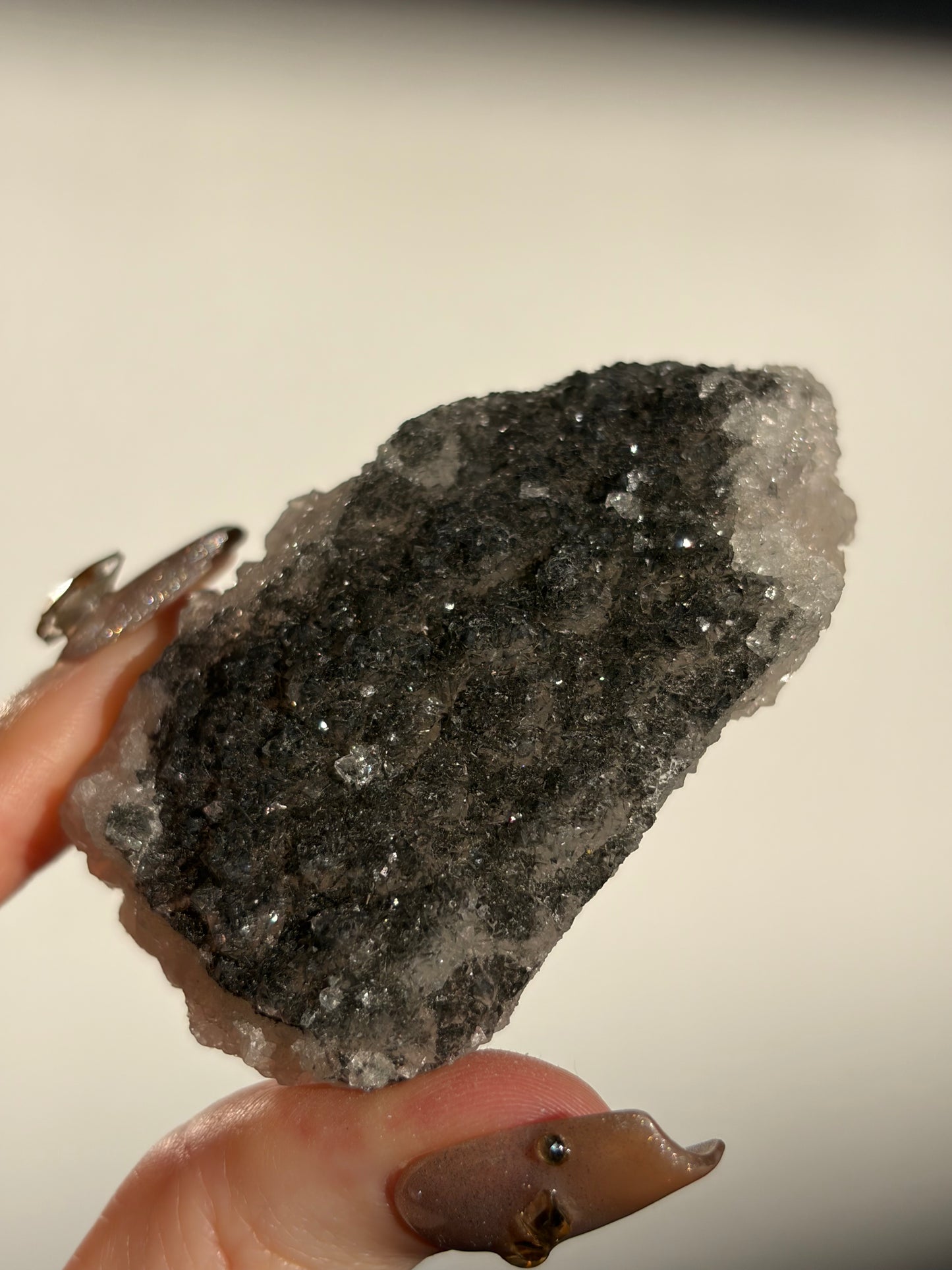 Black-Grey Chalcedony with Apophyllite Specimen H