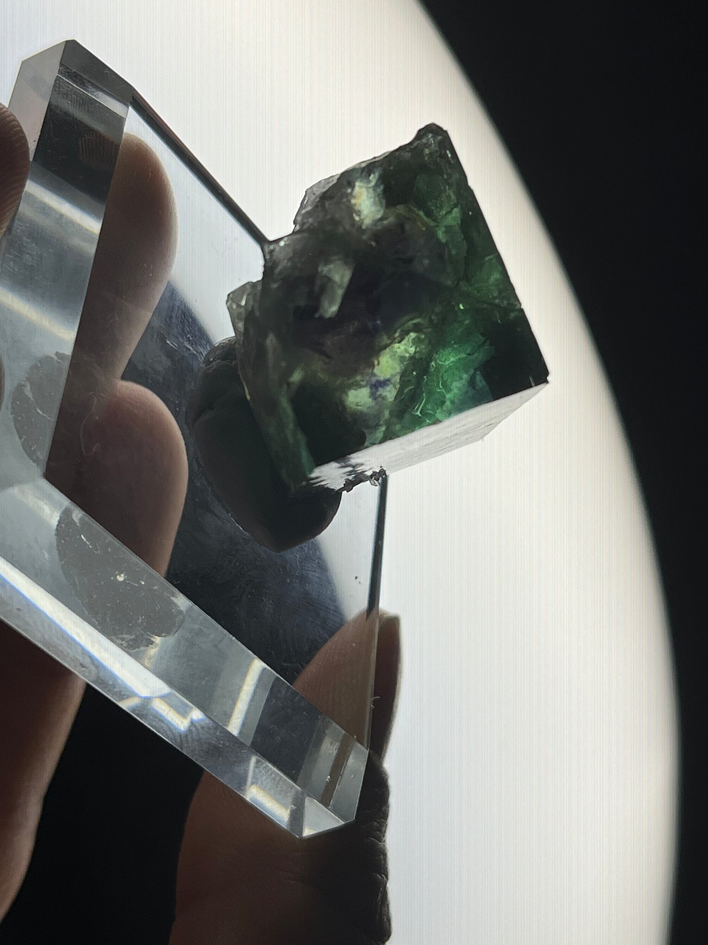 Vibrant Green-Purple Phantom Yindu Fluorite Specimen C