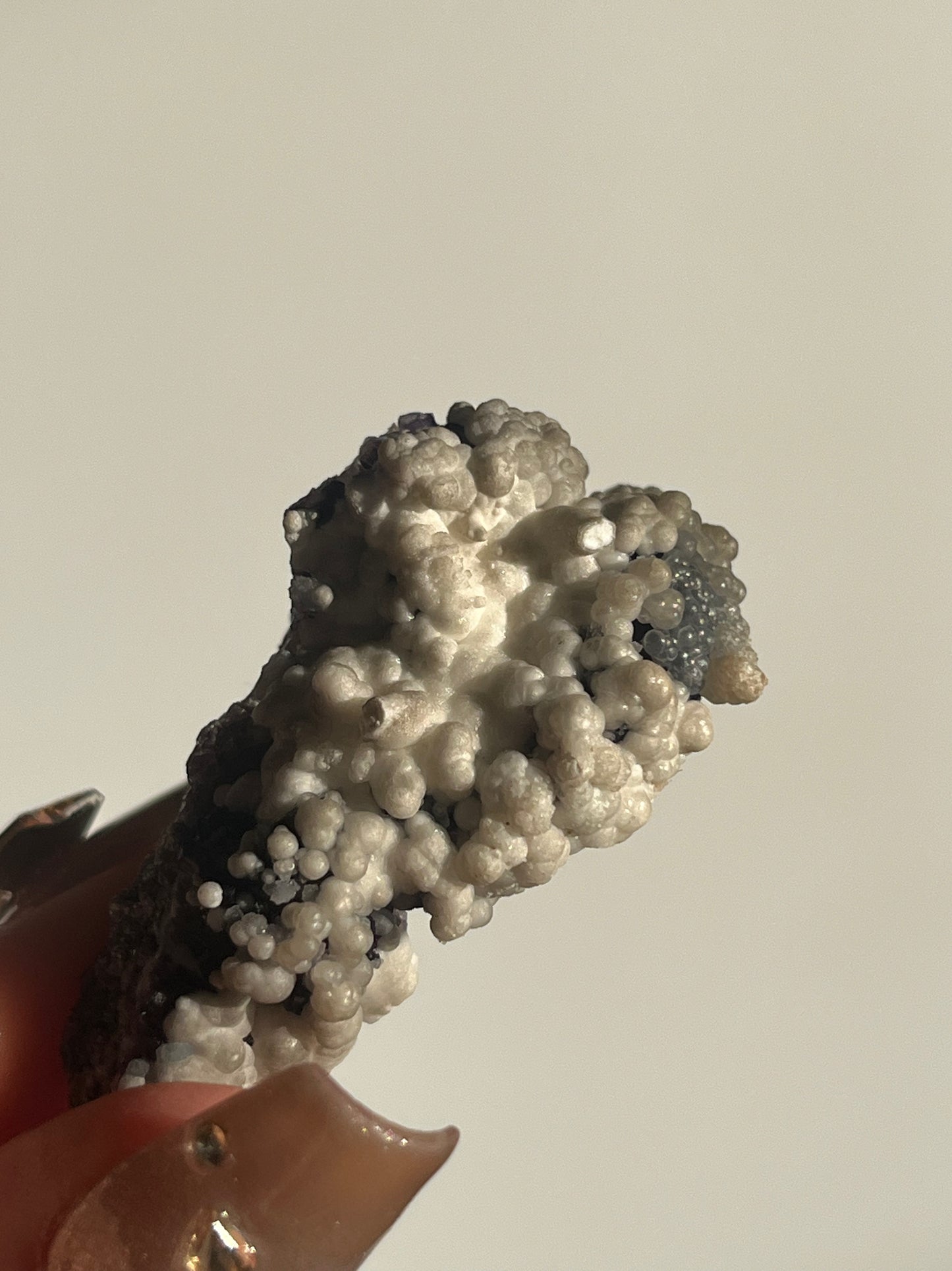 Purple Fluorite with Calcite Specimen B