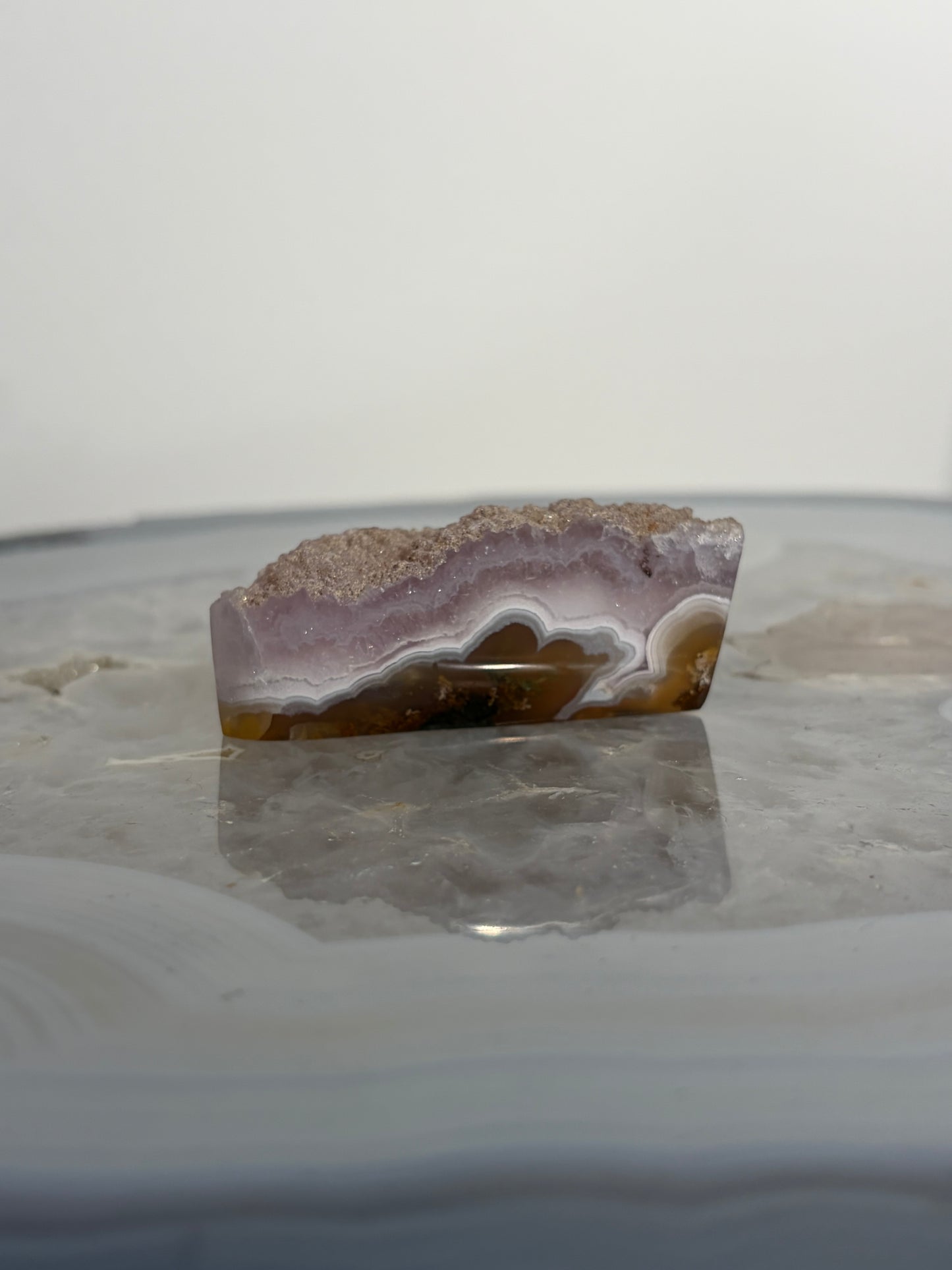 Sparkly Nebula Agate with Amethyst Freeform G