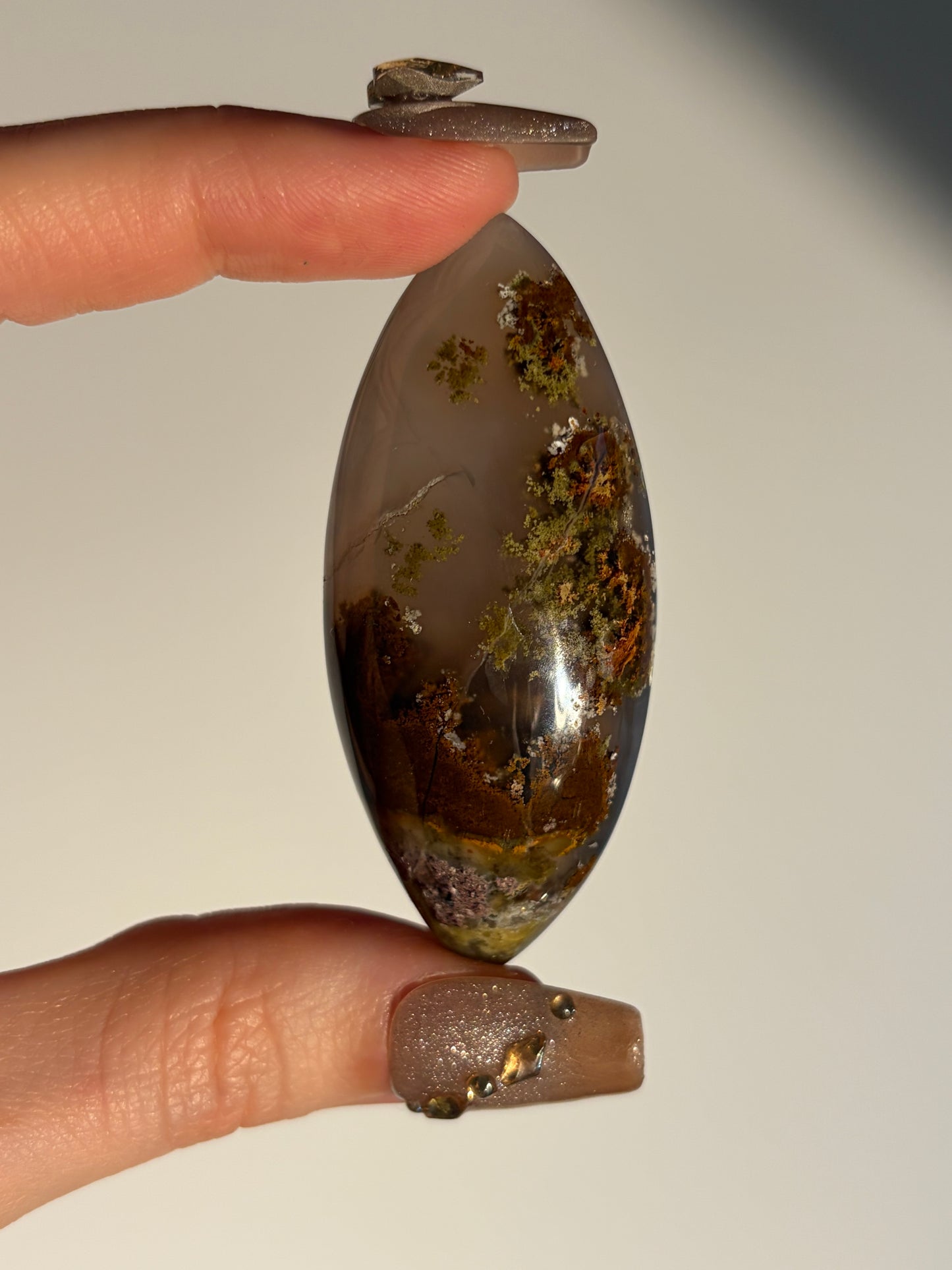 Nebula Agate Shiva with Multicoloured Moss F