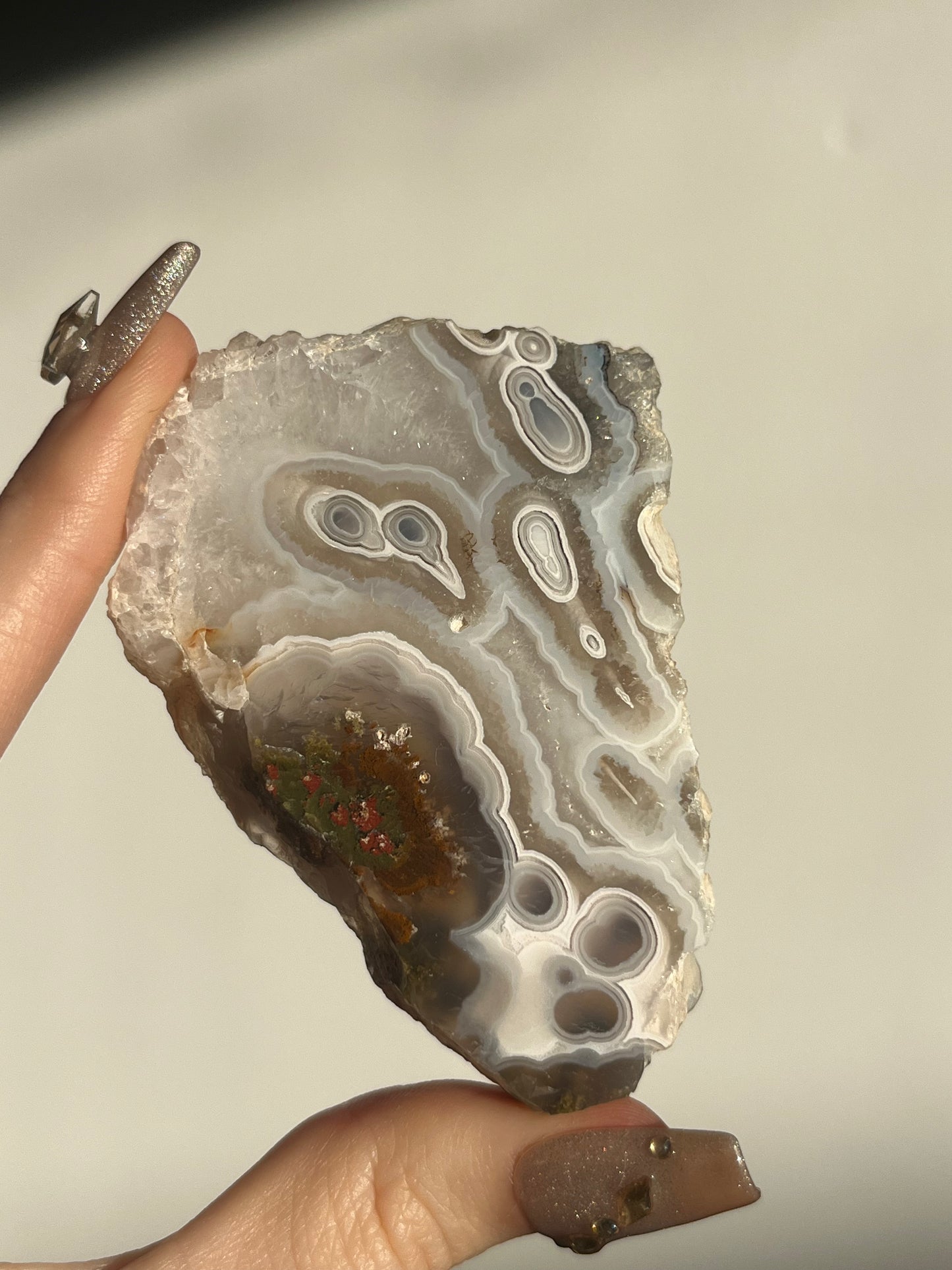 Orbicular Nebula Agate and Quartz Slab with Multicoloured Moss (Mined 2024)