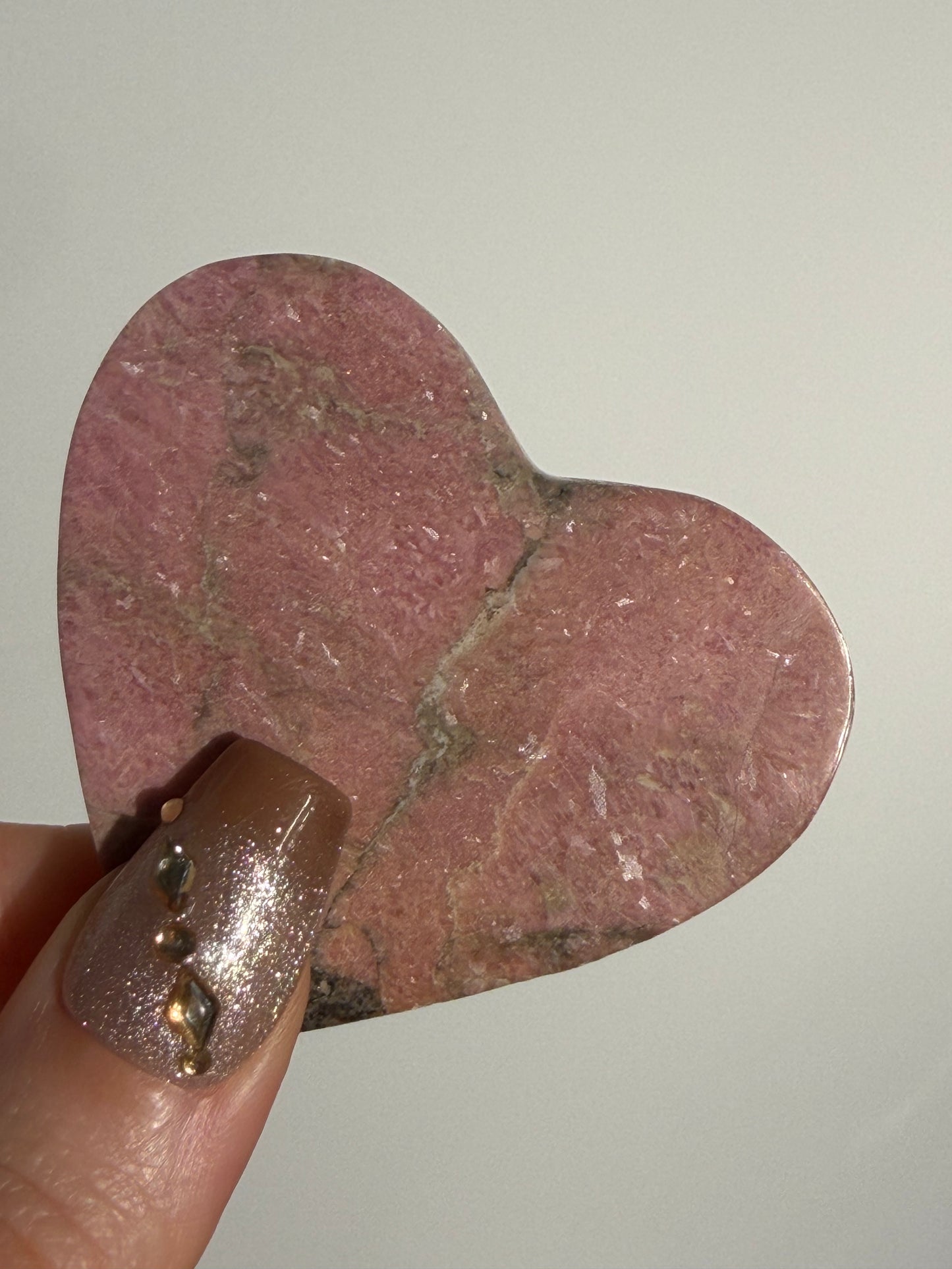 Indonesian Rhodonite and Manganese Included Heart D
