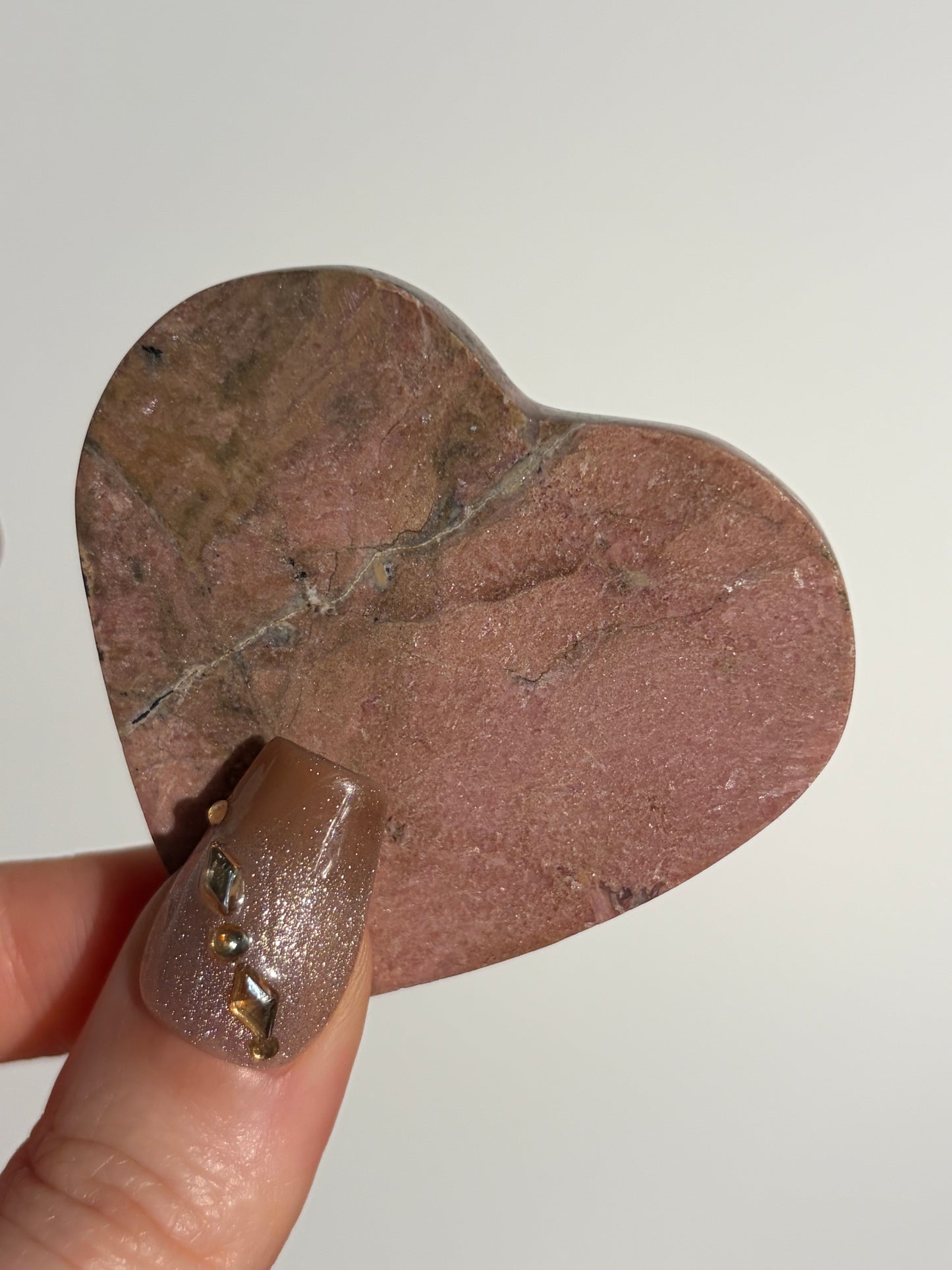 Indonesian Rhodonite and Manganese Included Heart M