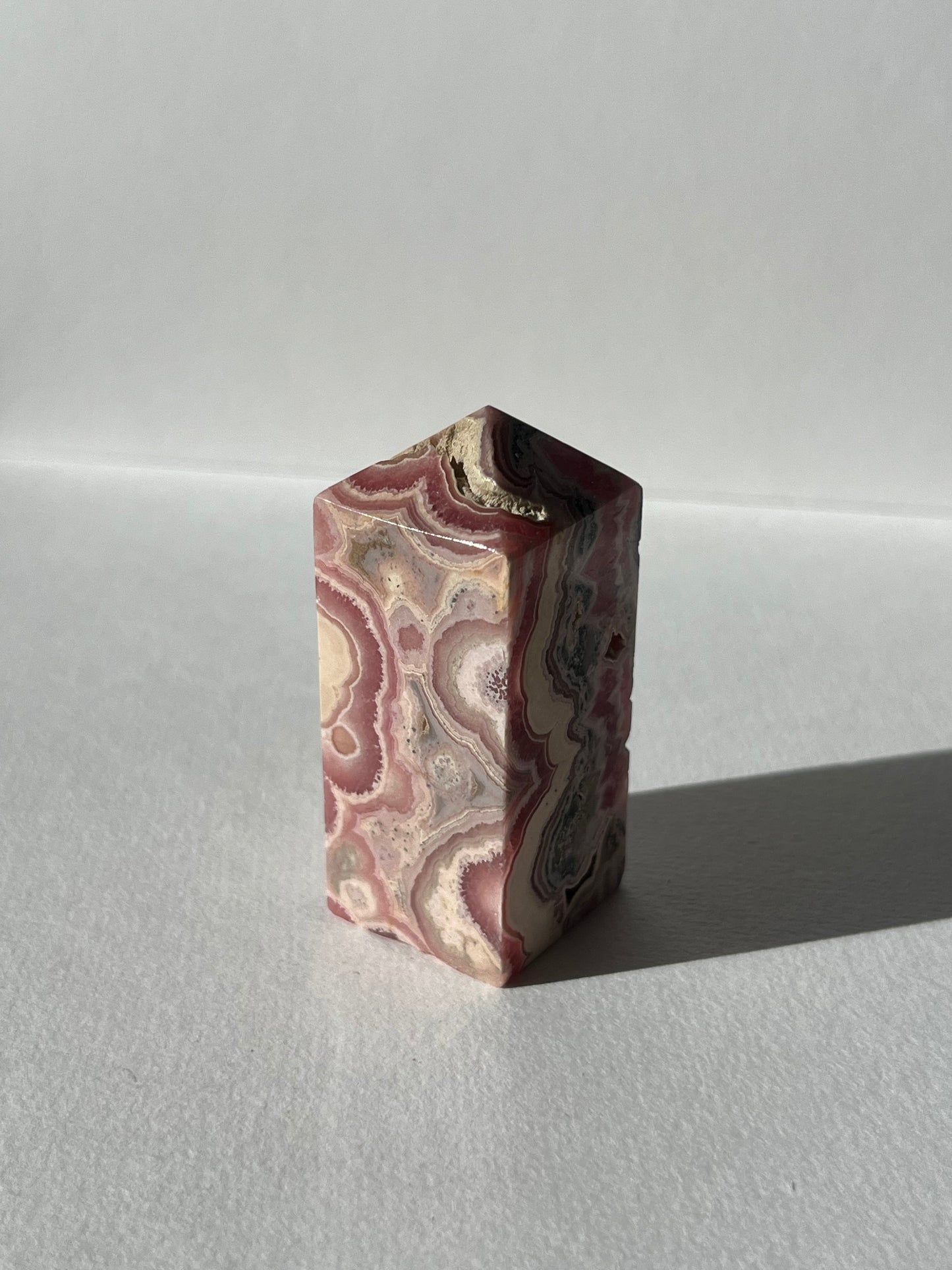 Gemmy Banded Rhodochrosite Tower E
