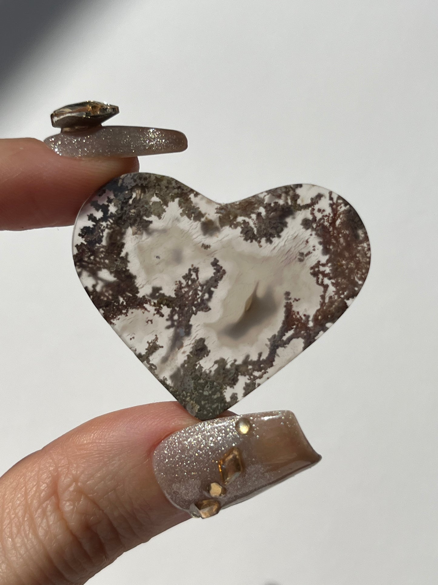 Scenic Moss Agate Heart C