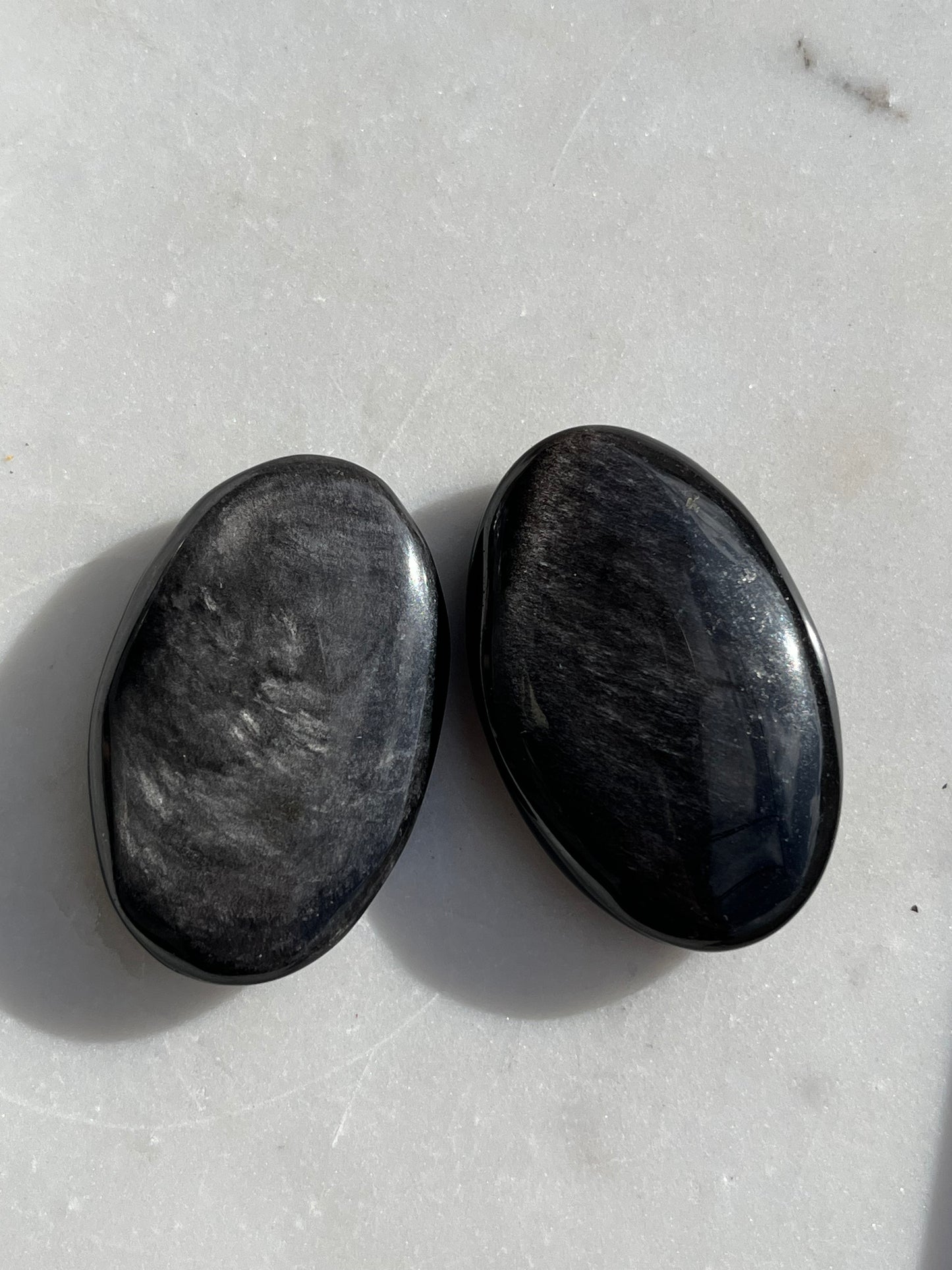 Silver Sheen Obsidian Palmstone