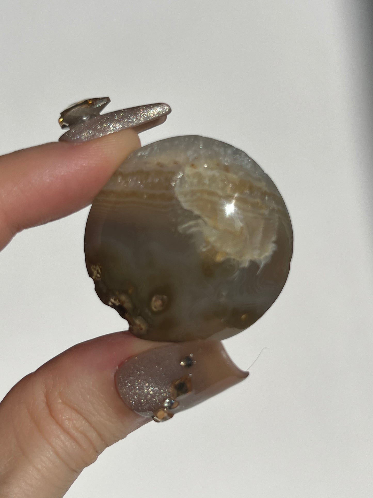 West Indonesian Banded Agate Medallion with Parallax Effect E