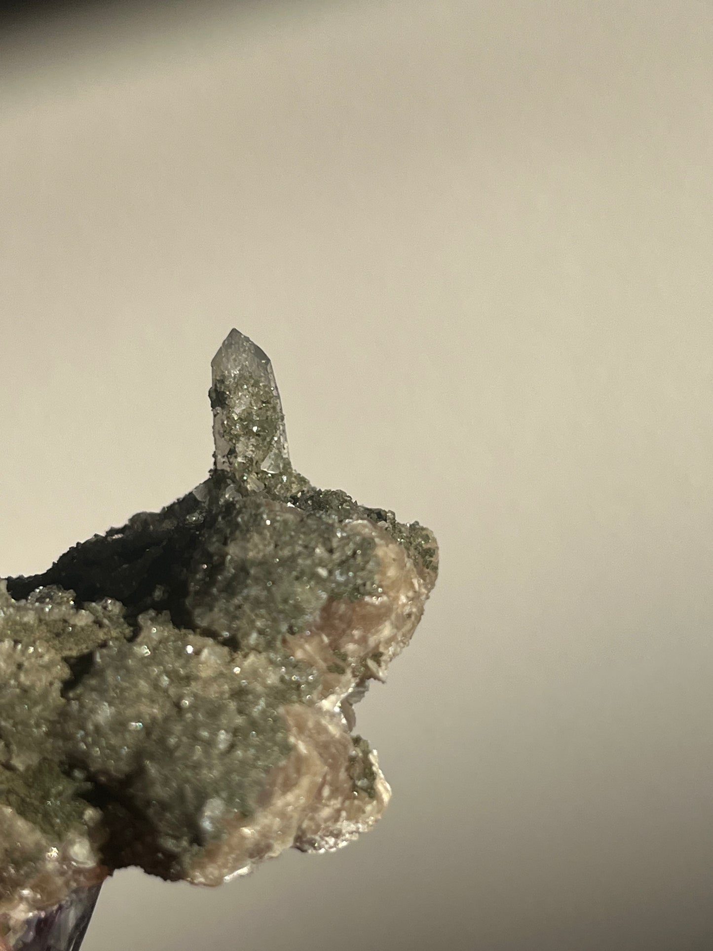 Yaogangxian Purple Phantom Fluorite Specimen with Muscovite and Chlorite Coated Quartz C