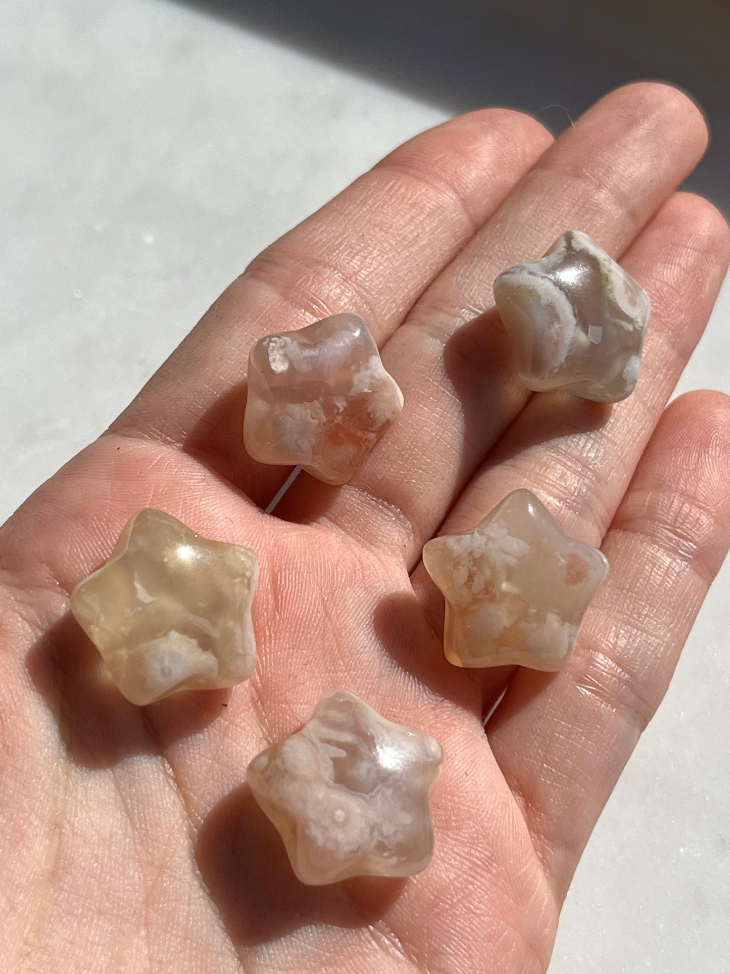 Flower Agate Star Carving