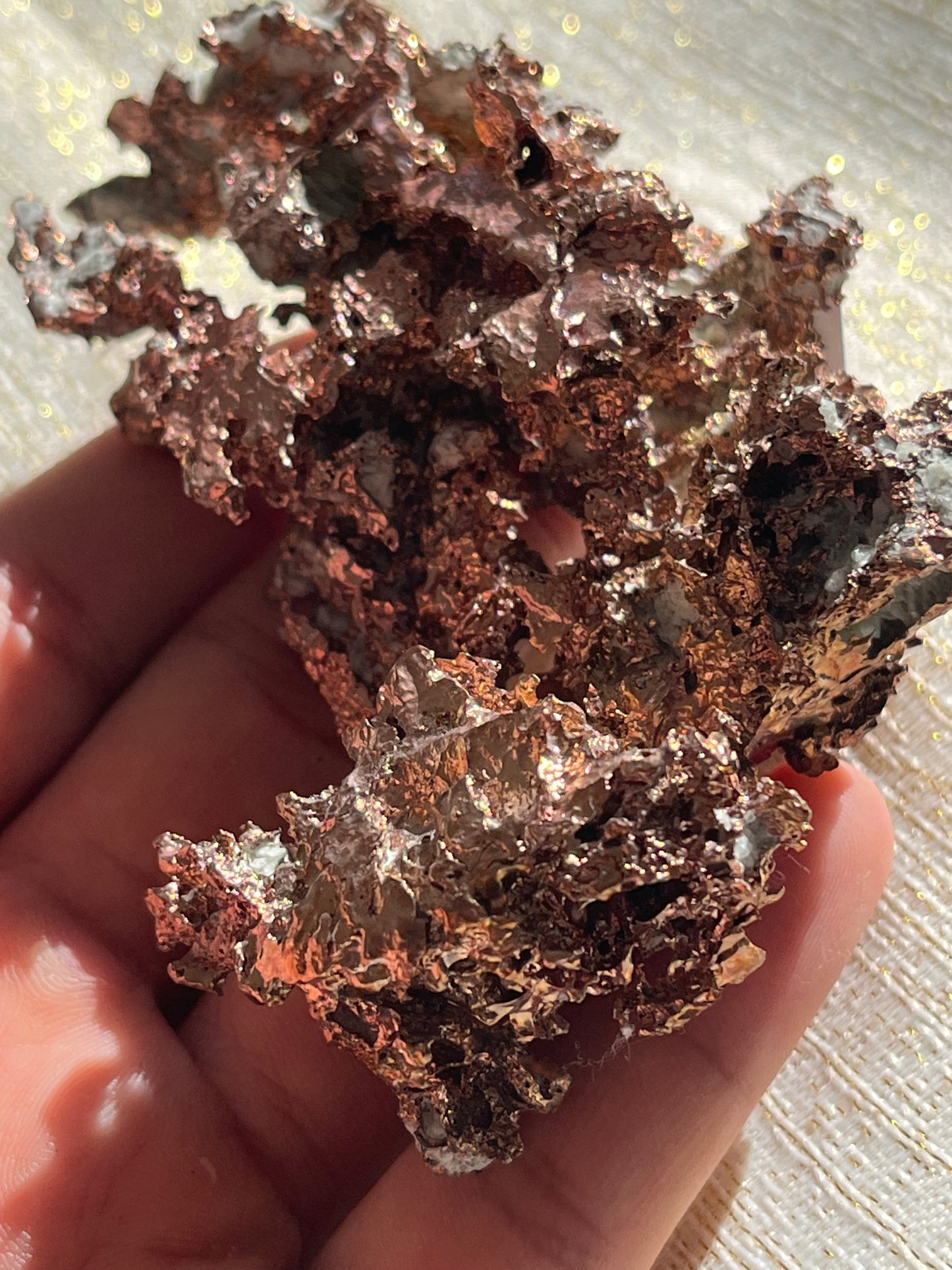 Native Copper Specimen w/ Grey Quartz C (with stand)