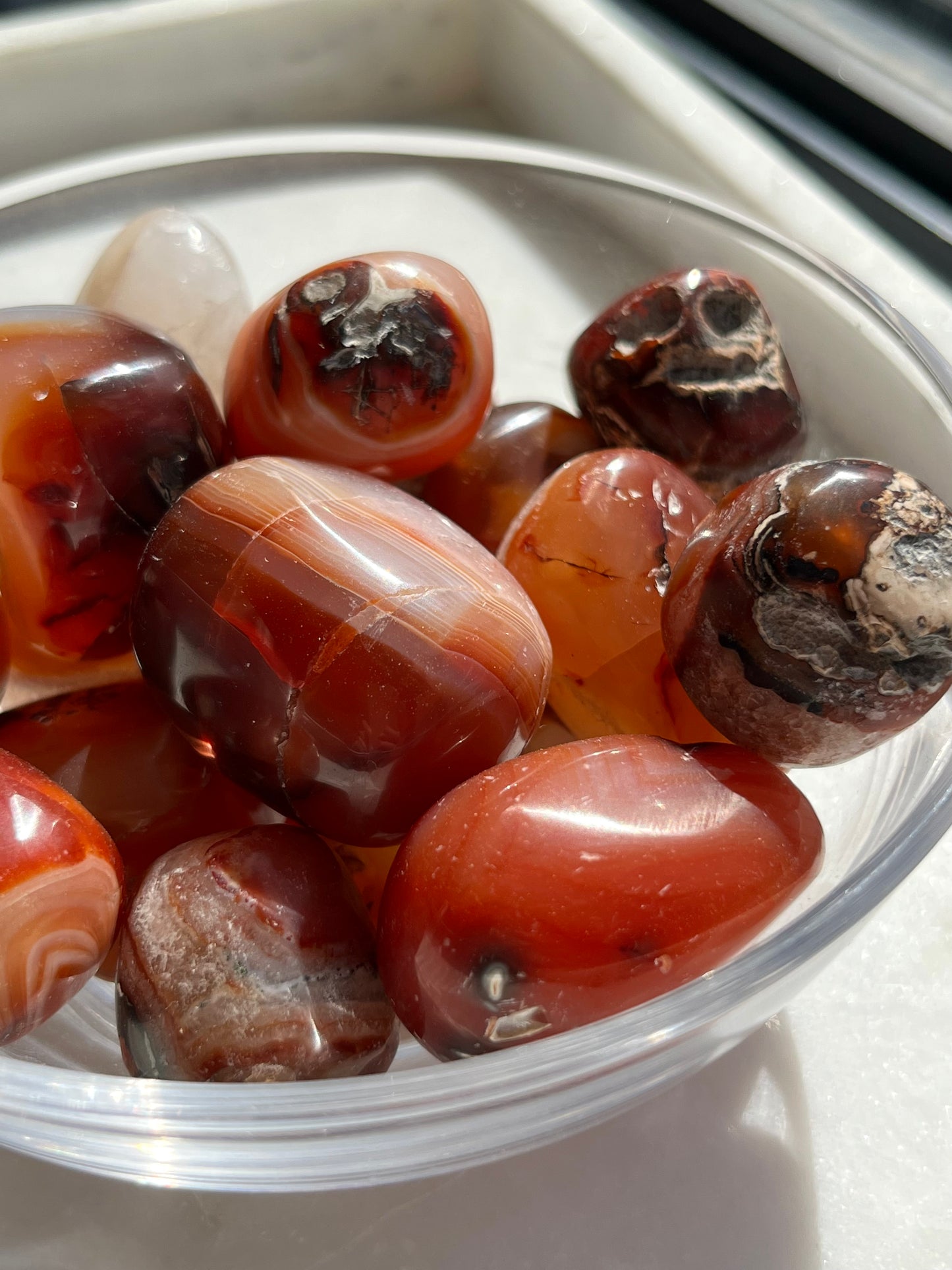 Indonesian Carnelian, Agate & Quartz Tumbled Stone