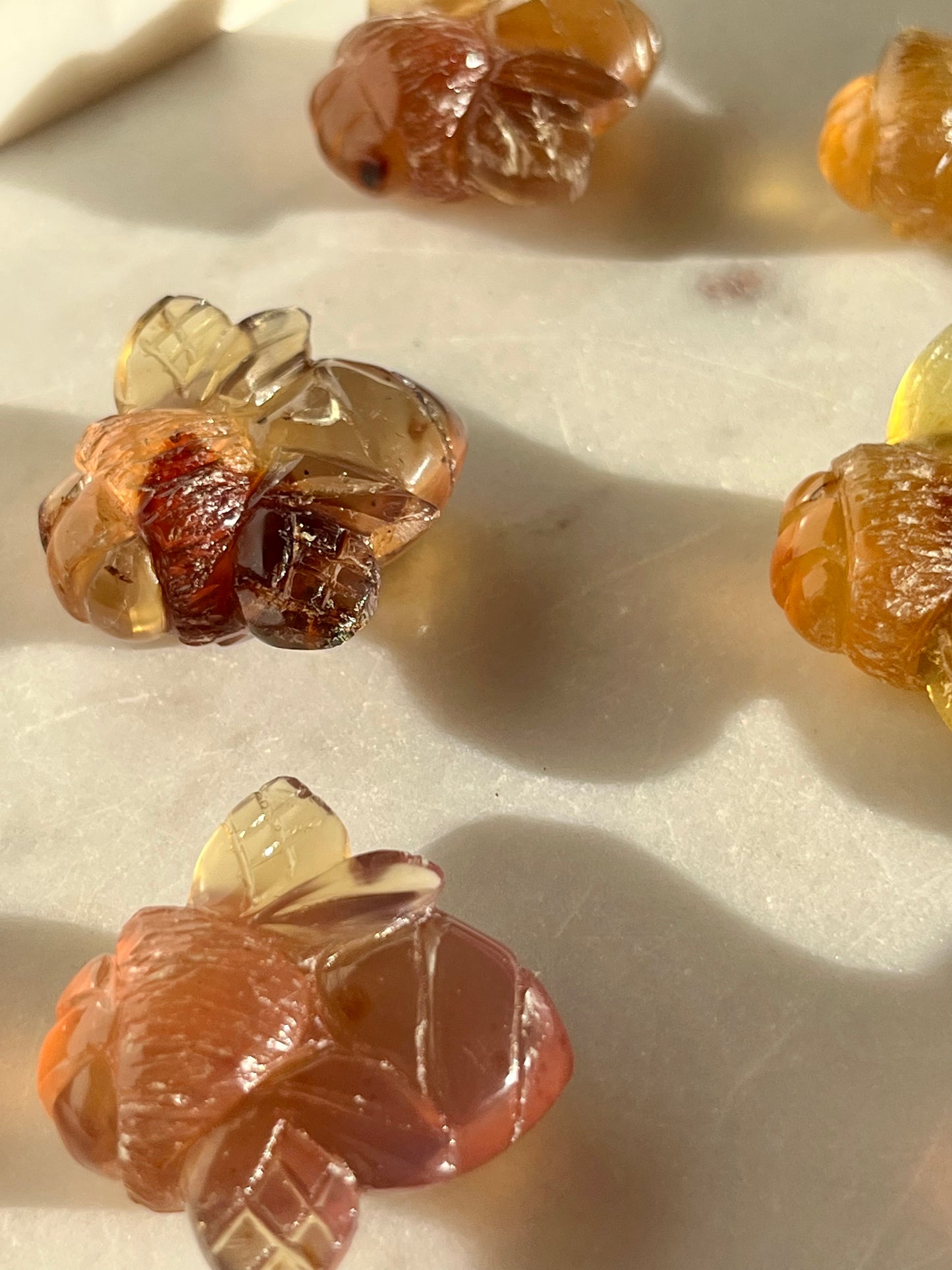 Indonesian Yellow Amber Bee Carving