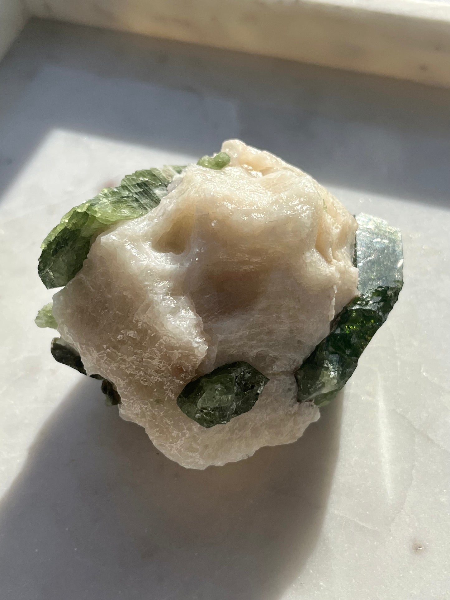 Diopside Specimen w/Muscovite on Marble Matrix  #10