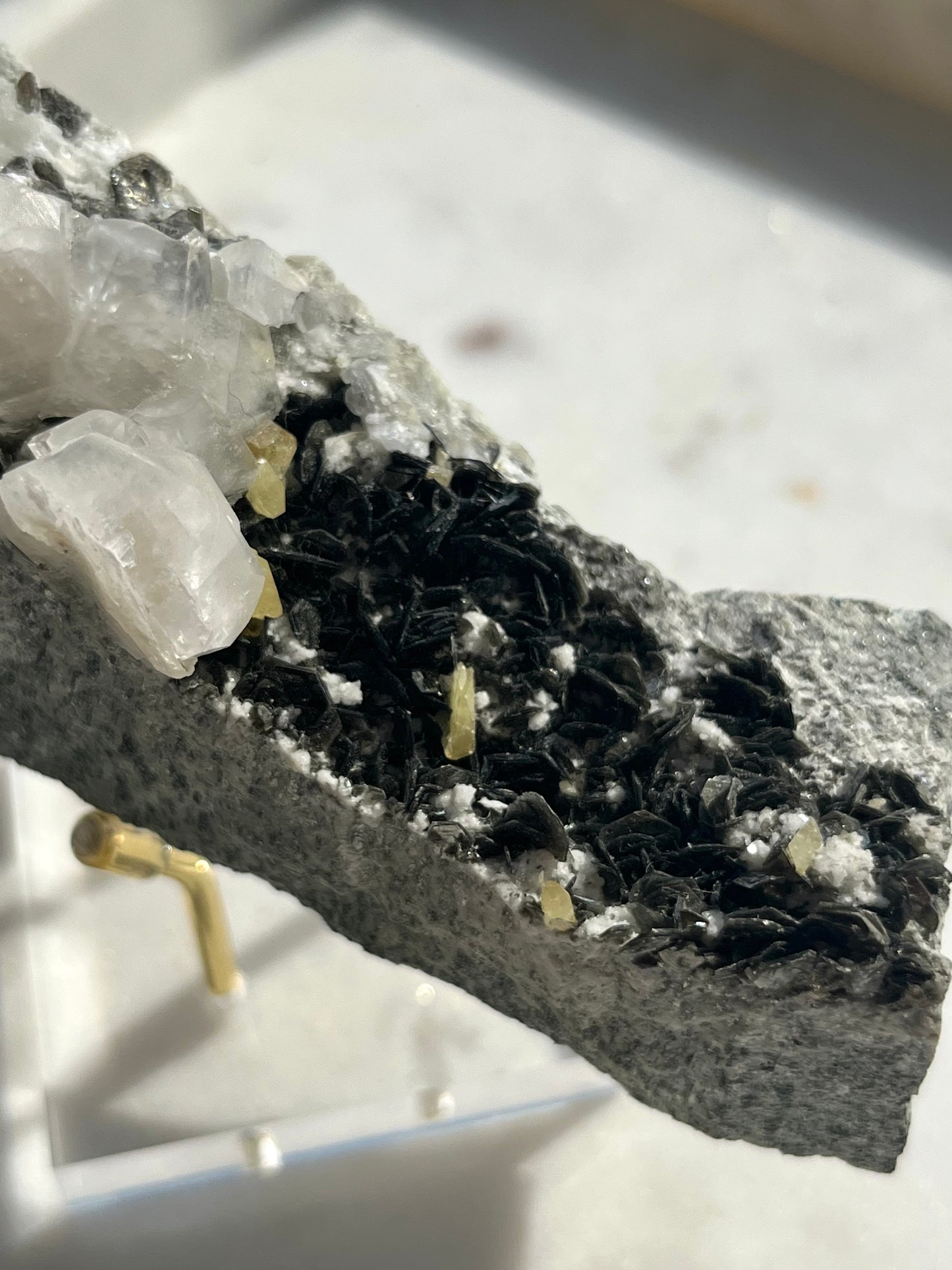 "Hercules" Titanite, Calcite & Silver Mica Specimen on Feldspar Matrix #5