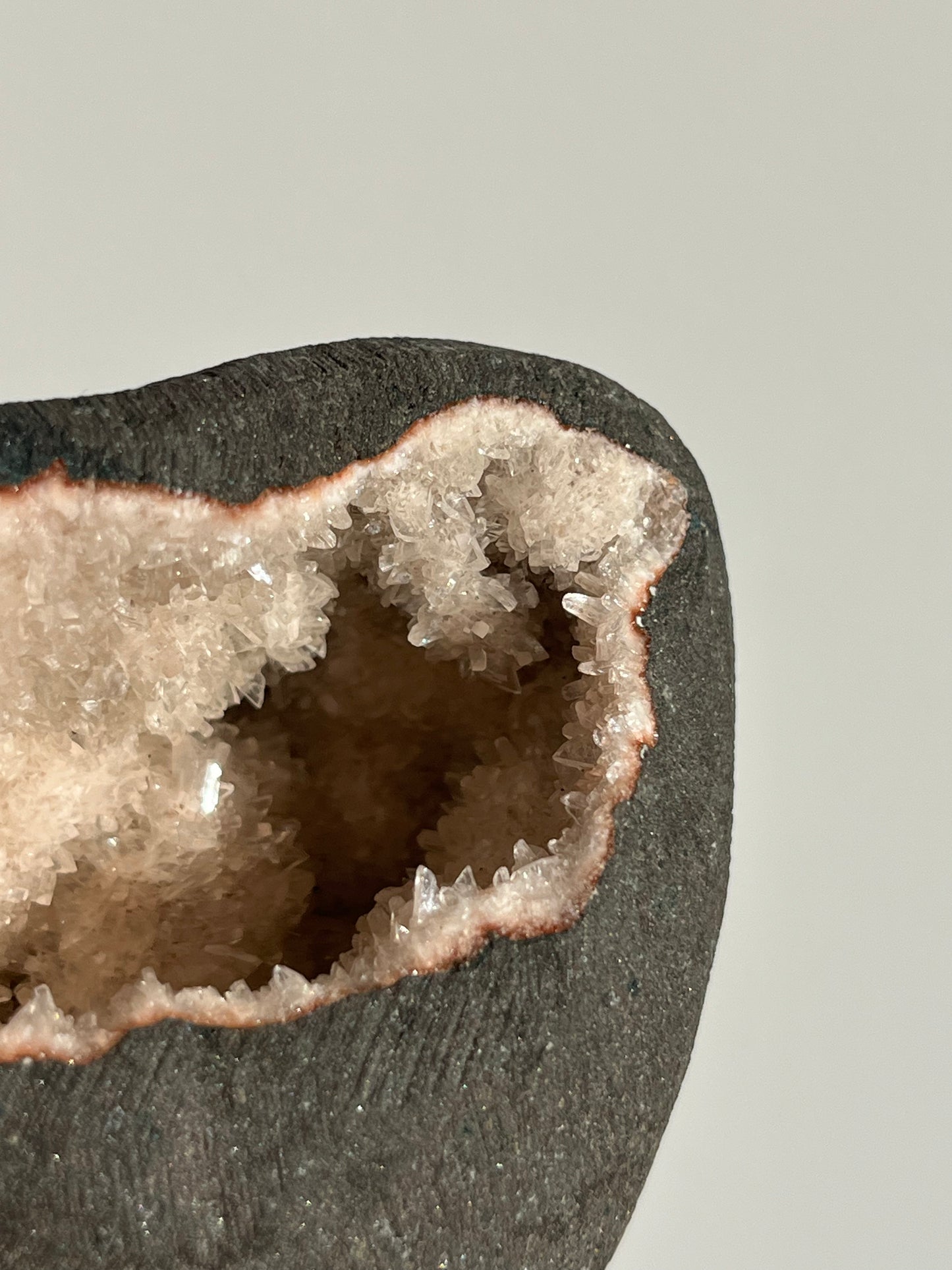 Peach Heulandite Geode Cave in Basalt AJ