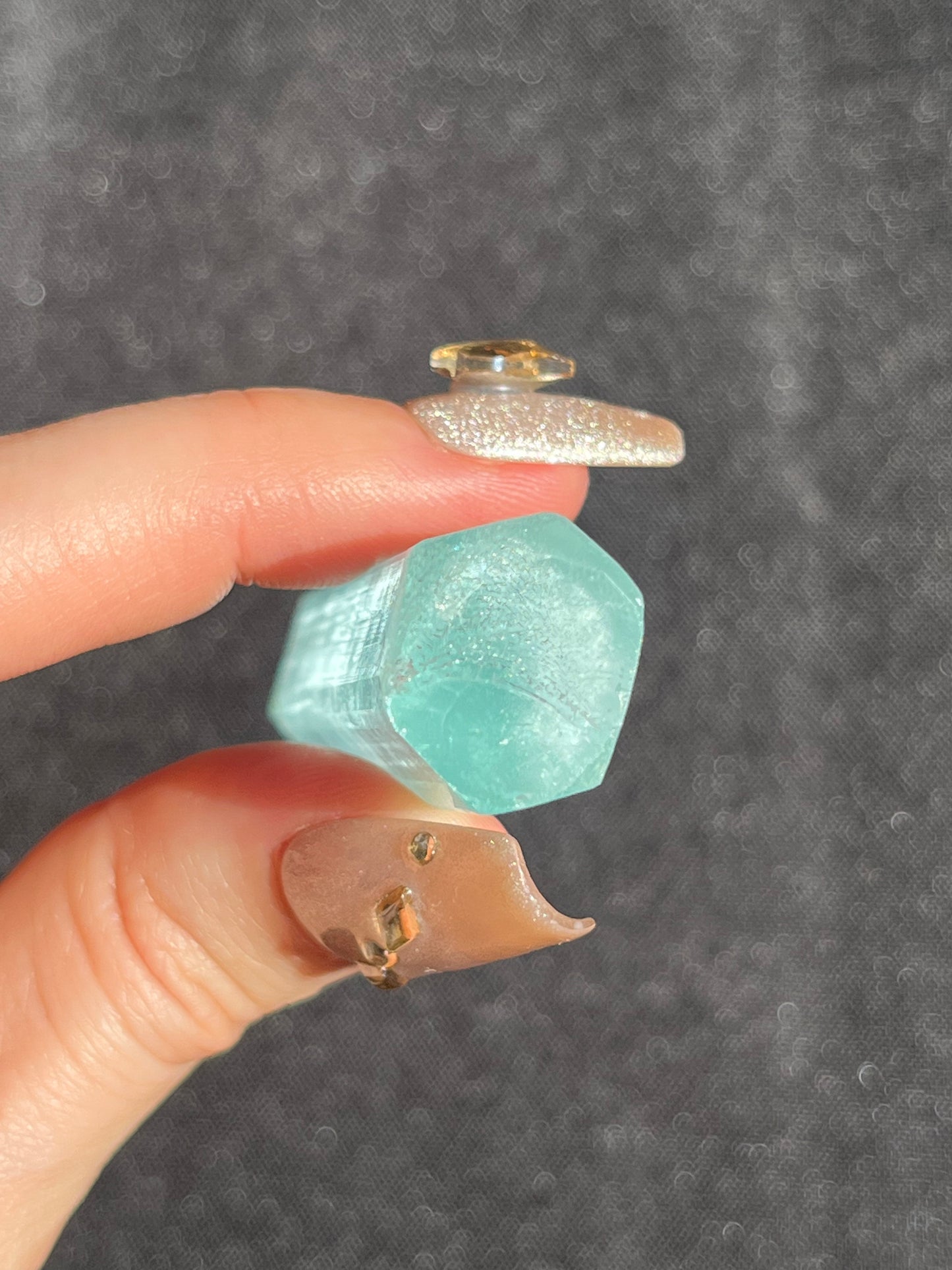 'Chanan' Doubly Terminated Aquamarine Specimen with Fingerprint Pattern in Termination C