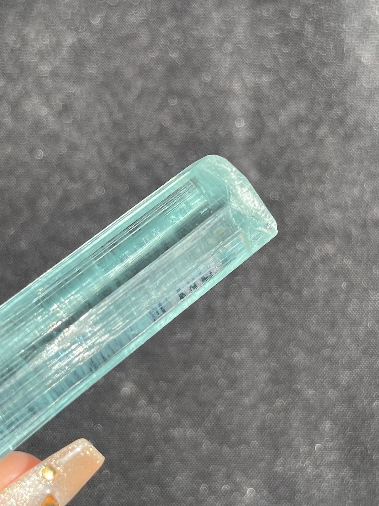 'Chanan' Doubly Terminated Aquamarine Specimen with Fingerprint Pattern in Termination C