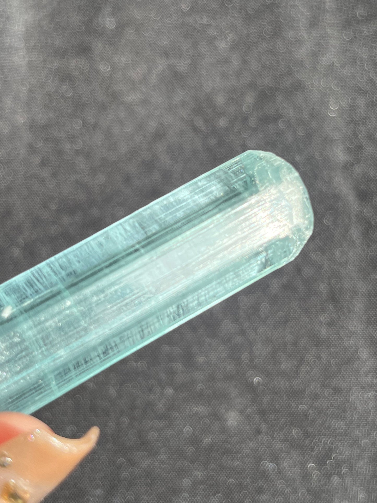 'Chanan' Doubly Terminated Aquamarine Specimen with Fingerprint Pattern in Termination C