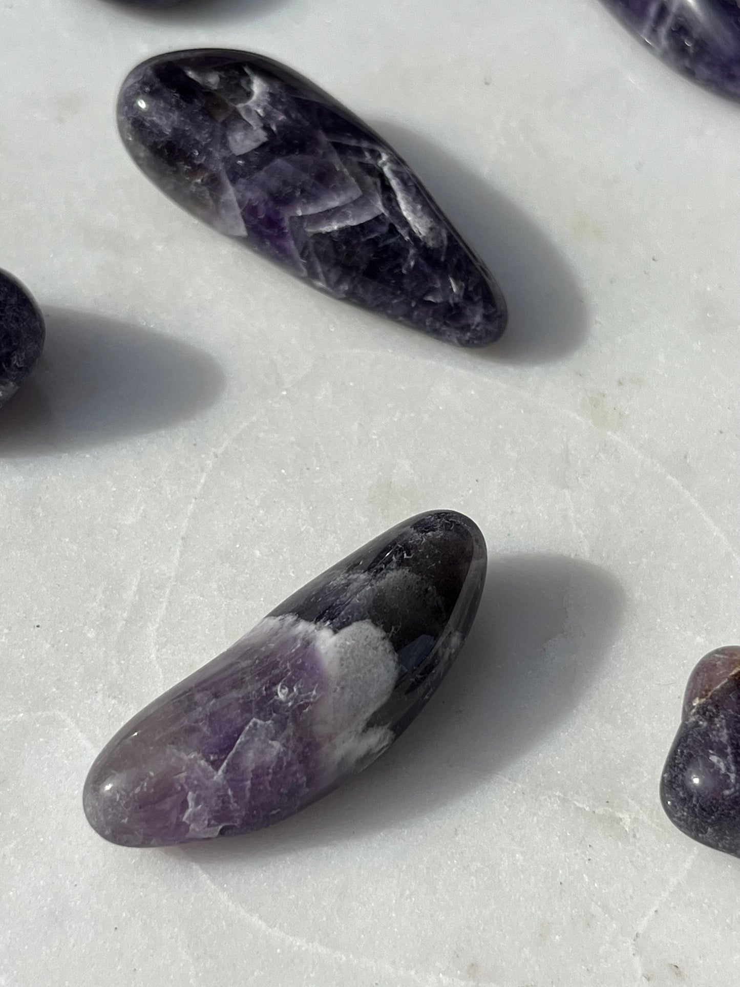 Chevron Amethyst Tumbled Stone