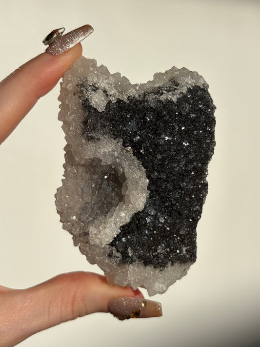 Black-Grey Chalcedony with Apophyllite Specimen B
