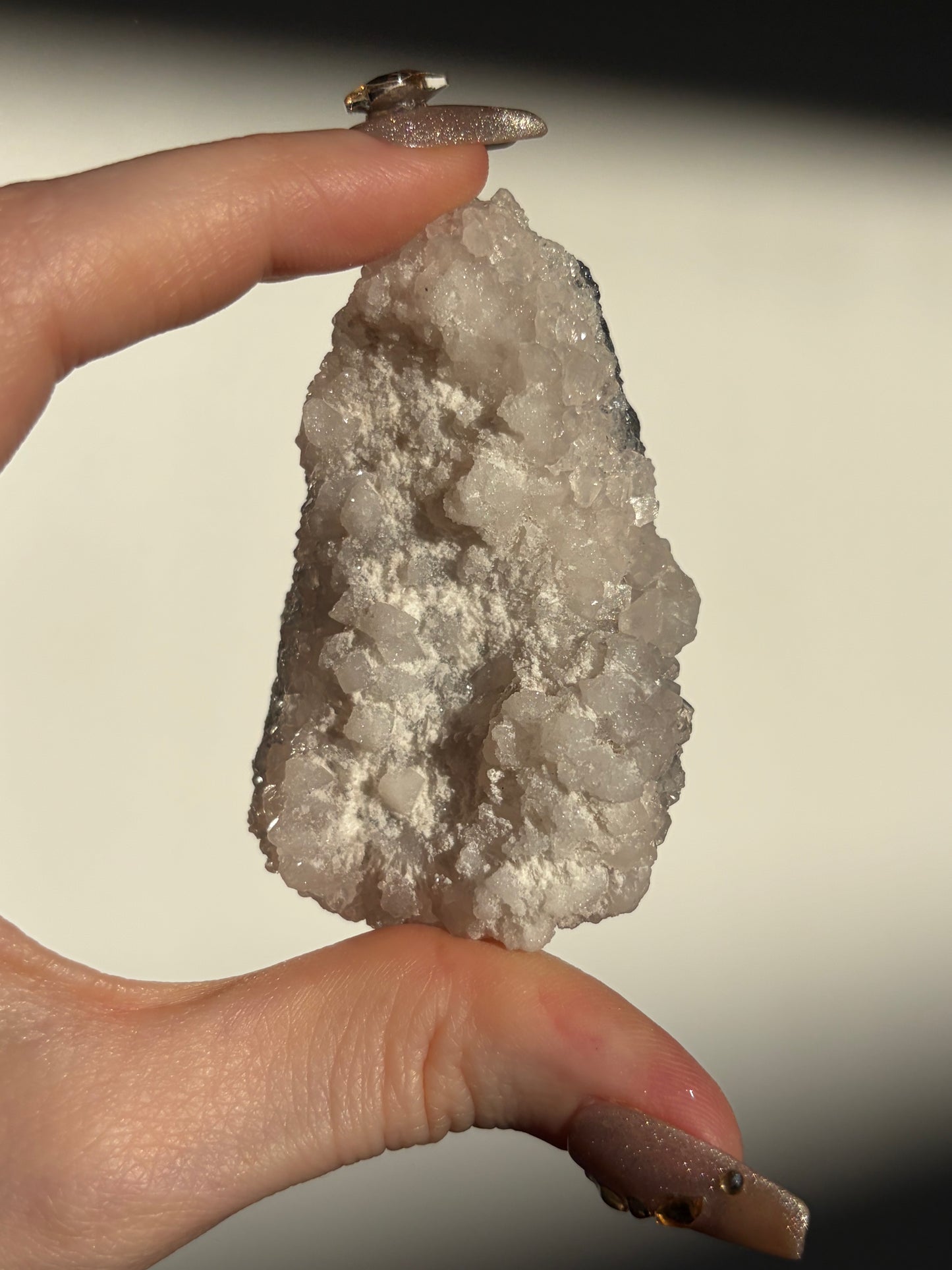 Black-Grey Chalcedony with Apophyllite Specimen H