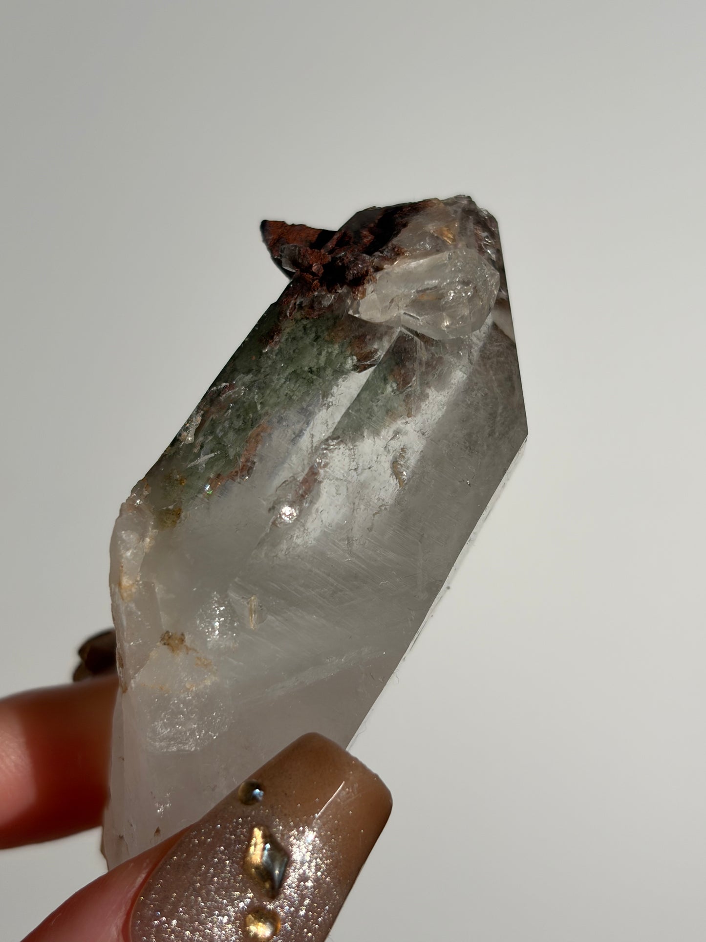 Chlorite and Iron Included Quartz Specimen H