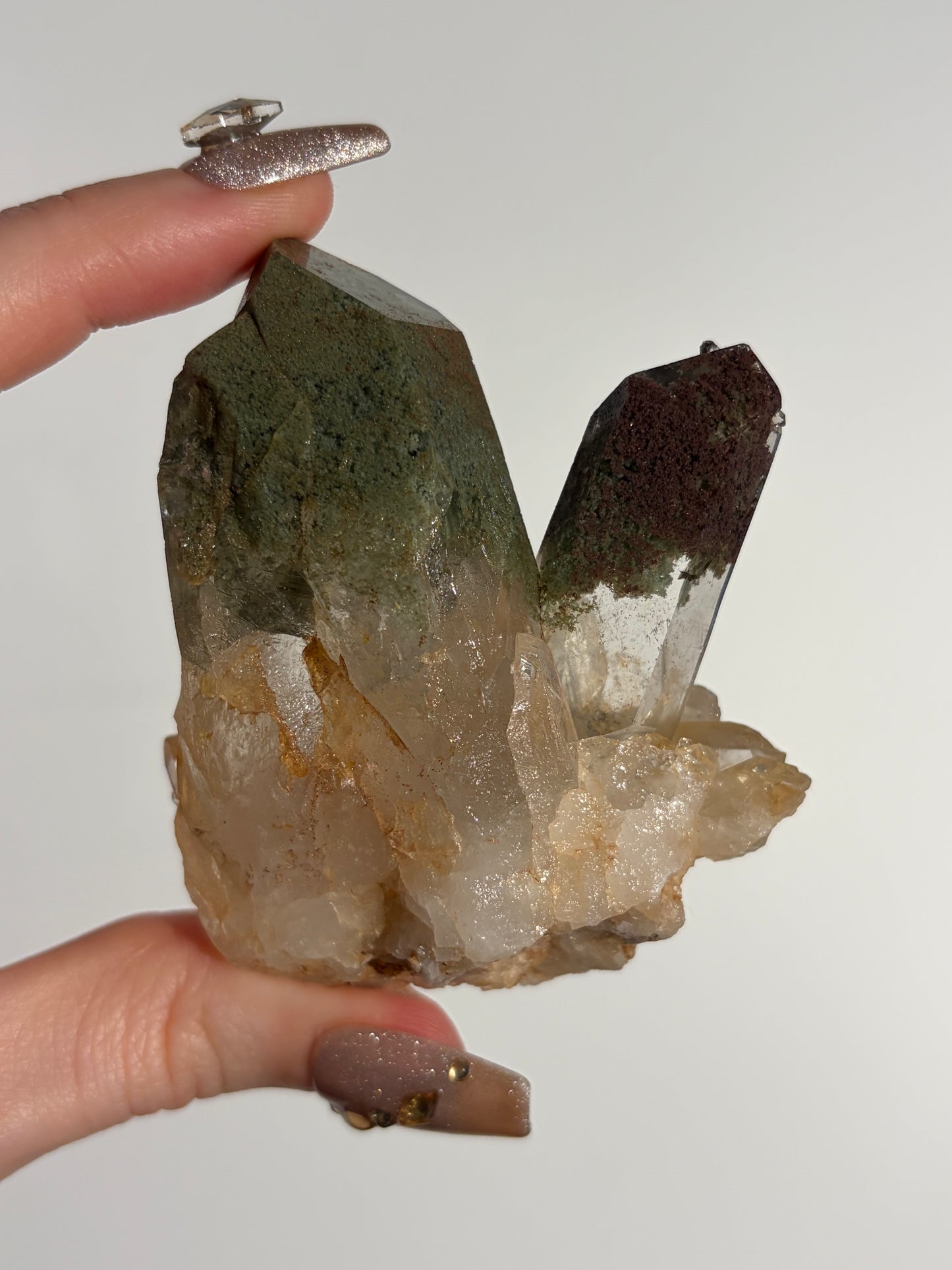 Chlorite and Iron Included Quartz Specimen K