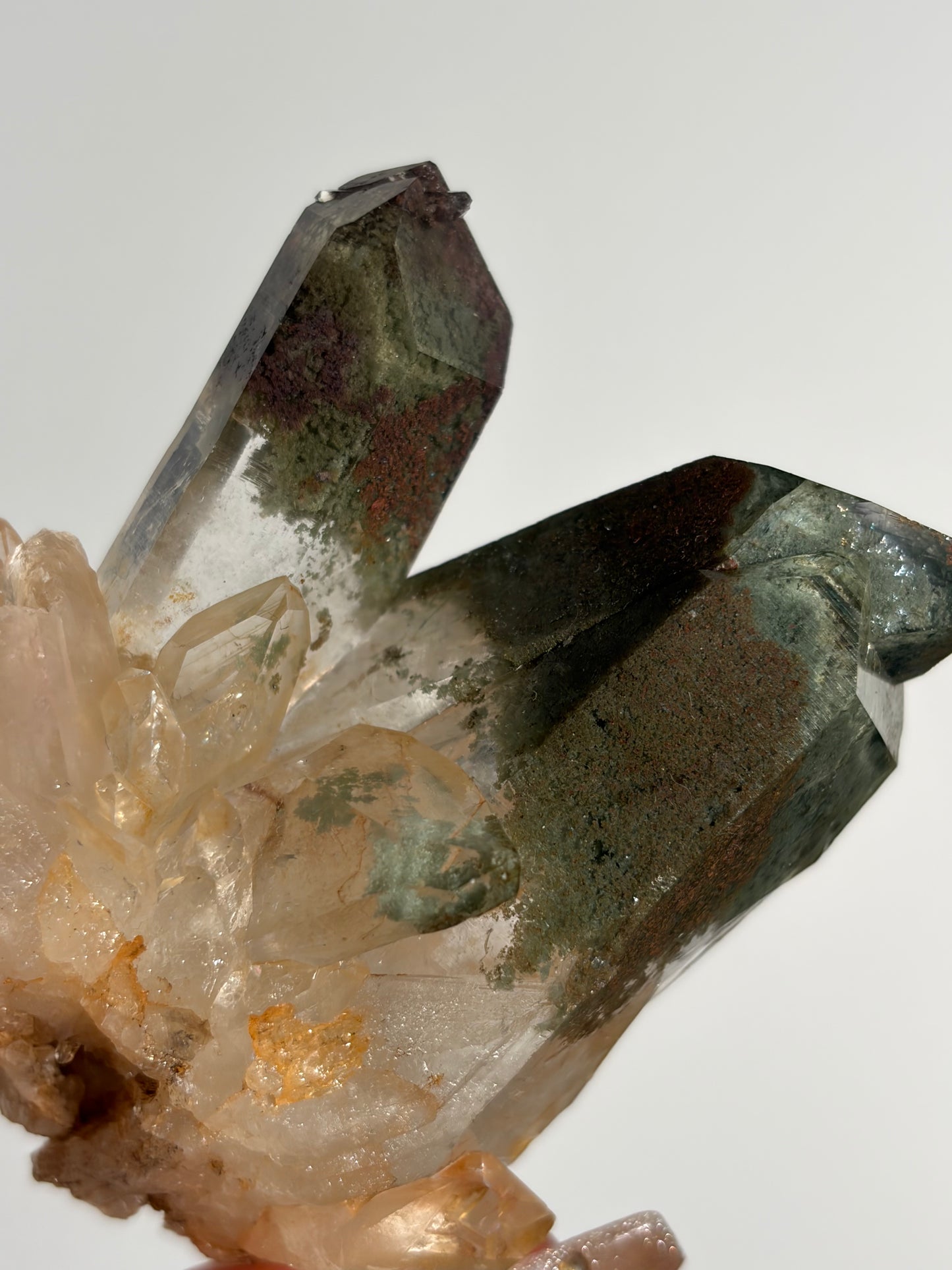 Chlorite and Iron Included Quartz Specimen K