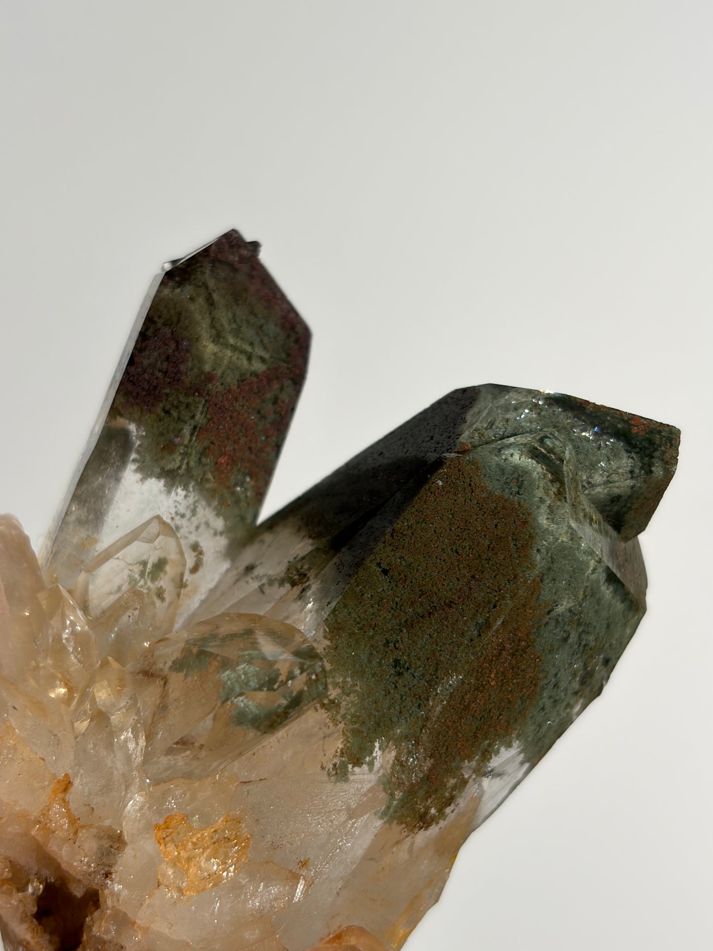 Chlorite and Iron Included Quartz Specimen K