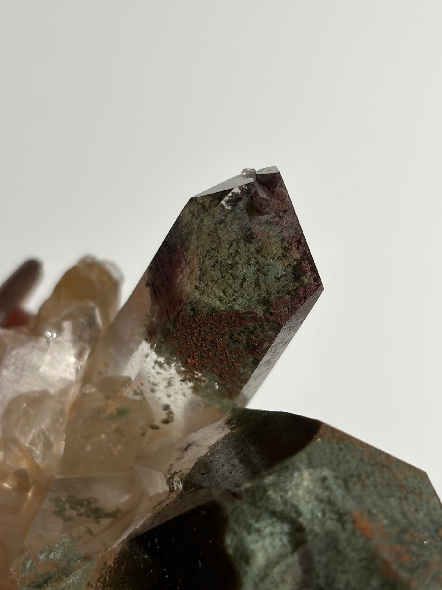 Chlorite and Iron Included Quartz Specimen K