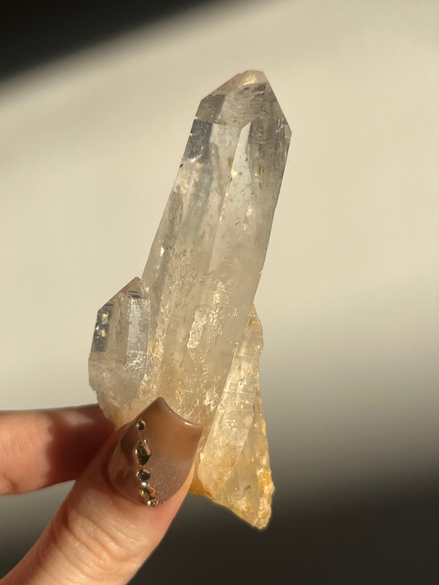 Golden Healer DNA Blue Smoke Lemurian Quartz Specimen B
