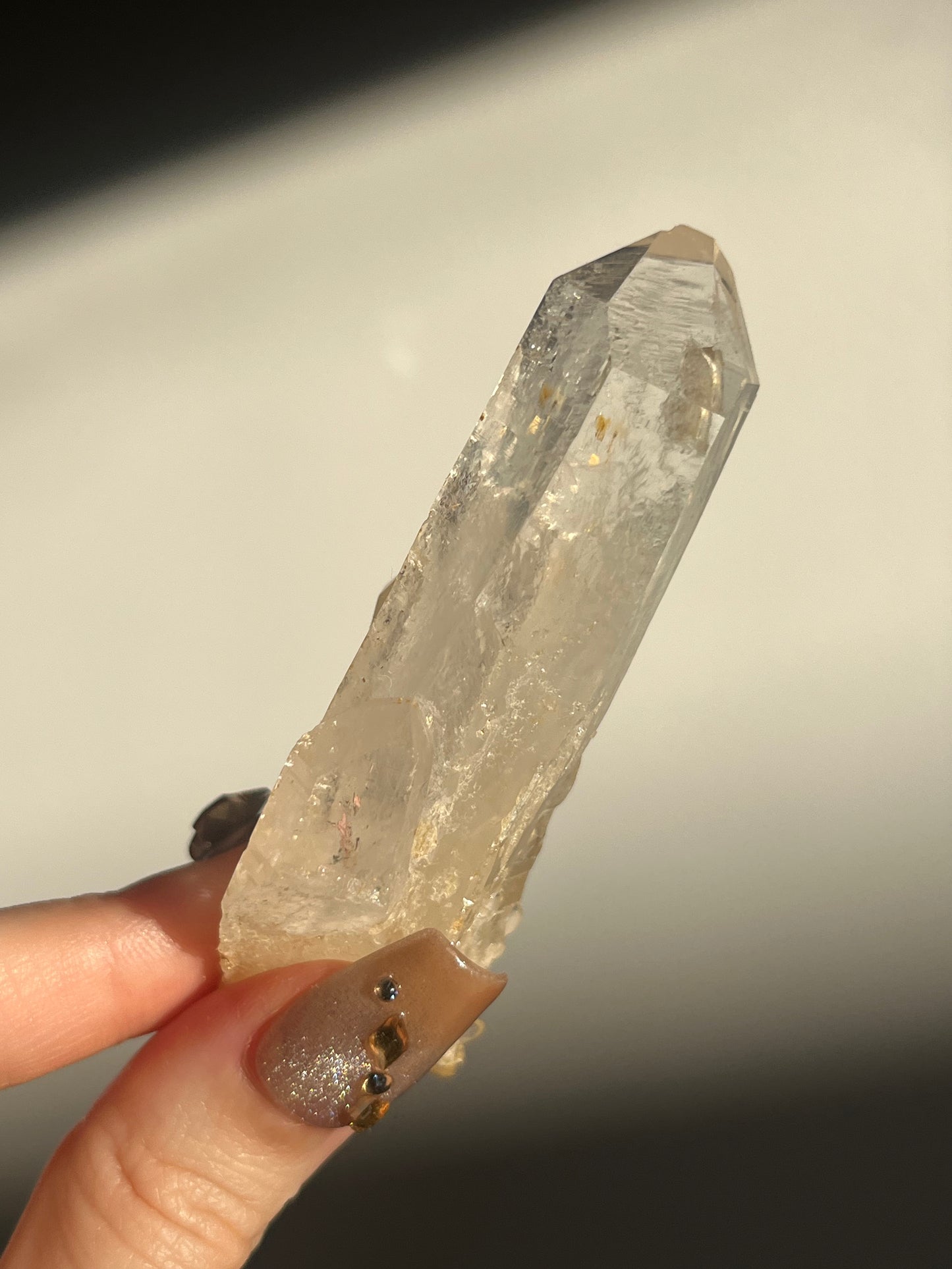 Golden Healer DNA Blue Smoke Lemurian Quartz Specimen B