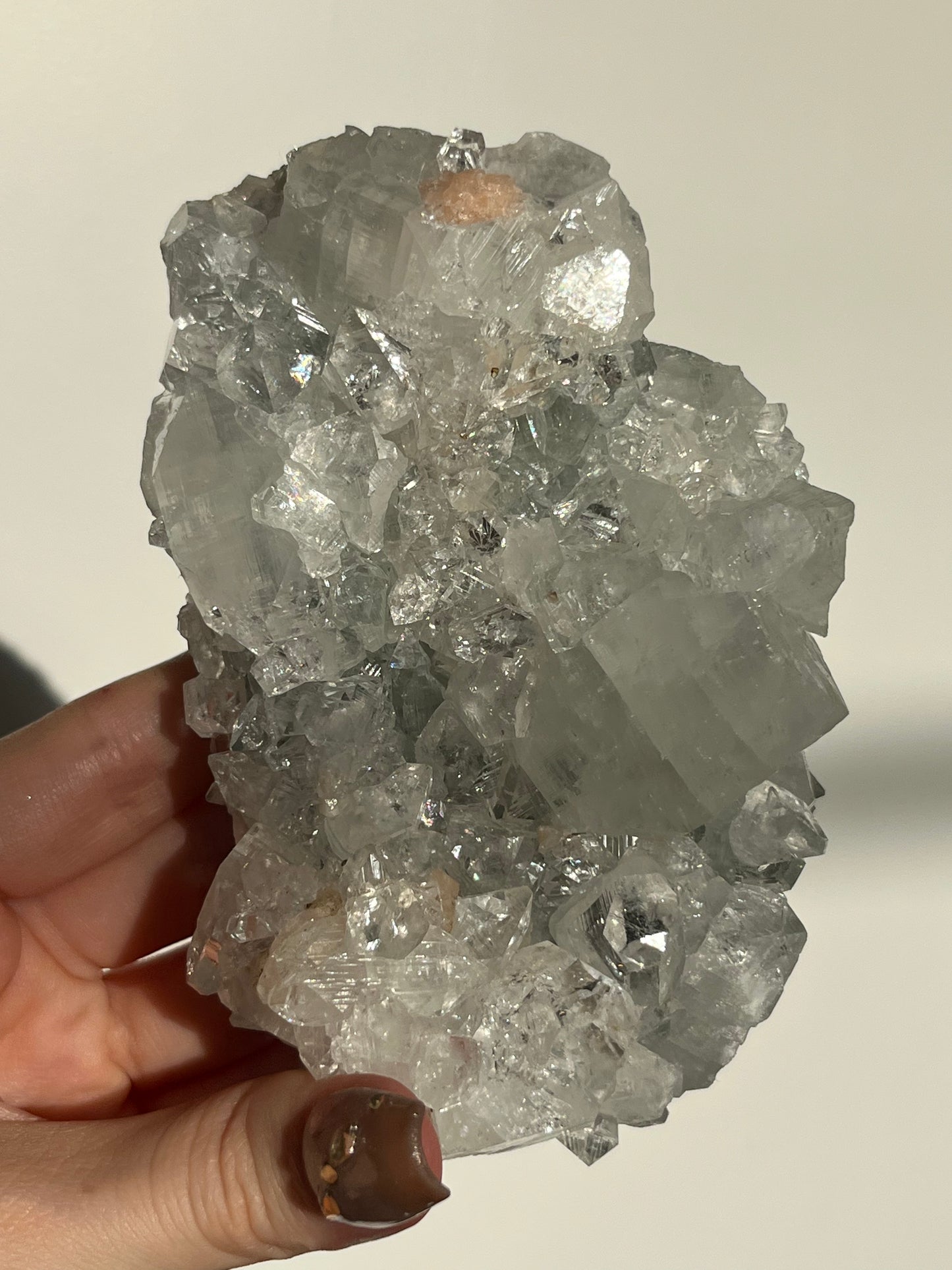 Diamond Apophyllite with Peach Stilbite Specimen