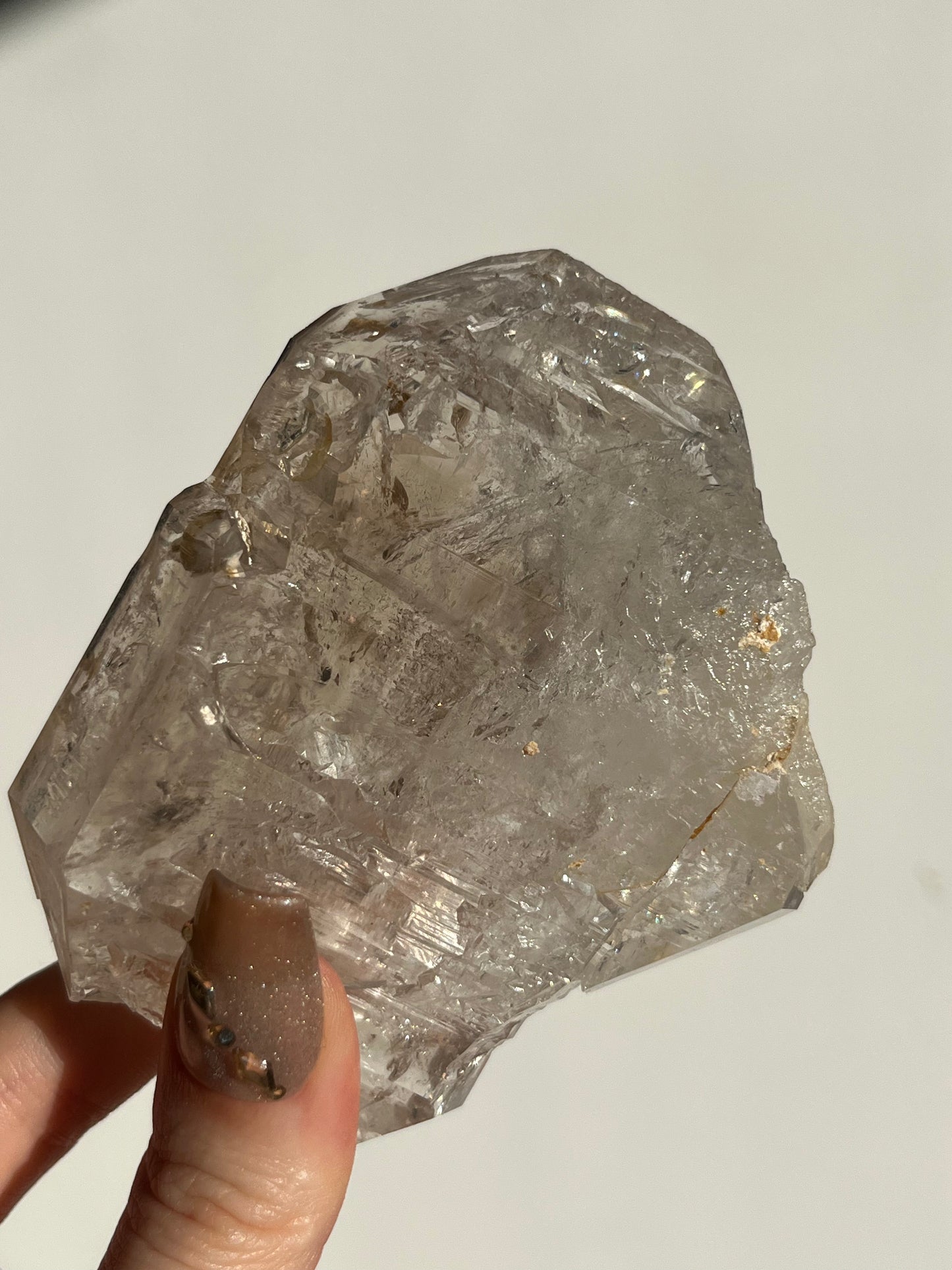 Fenster Diamond Quartz Specimen with Clay Inclusions & Several Moving Enhydros