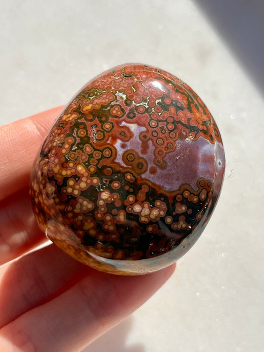 Veinless Ocean Jasper Palmstone #14 *Resin respair Pocket*
