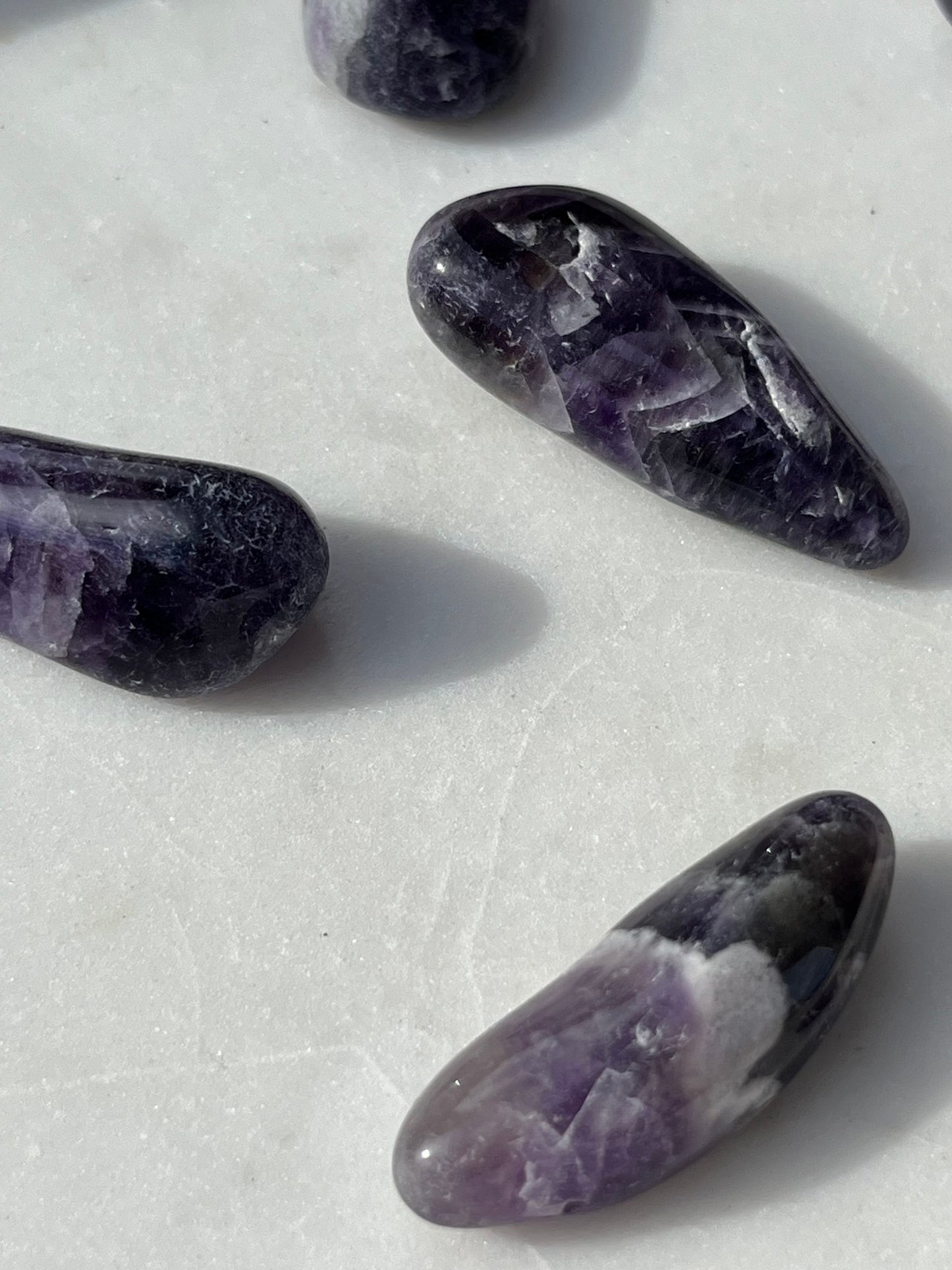 Chevron Amethyst Tumbled Stone