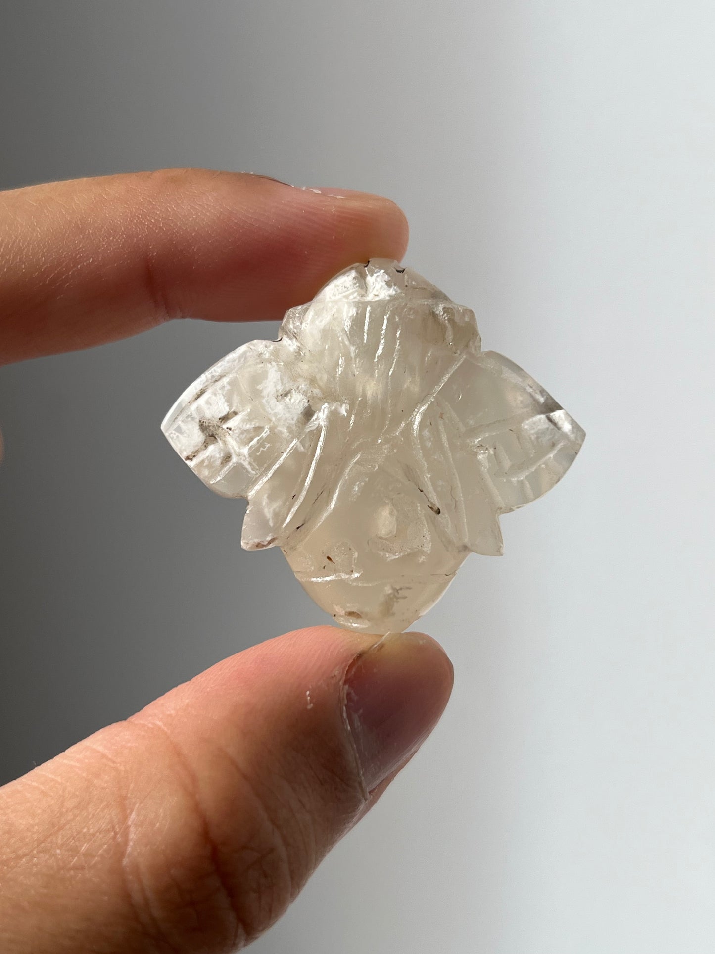 Flower Chalcedony Bee Carving (You Choose)