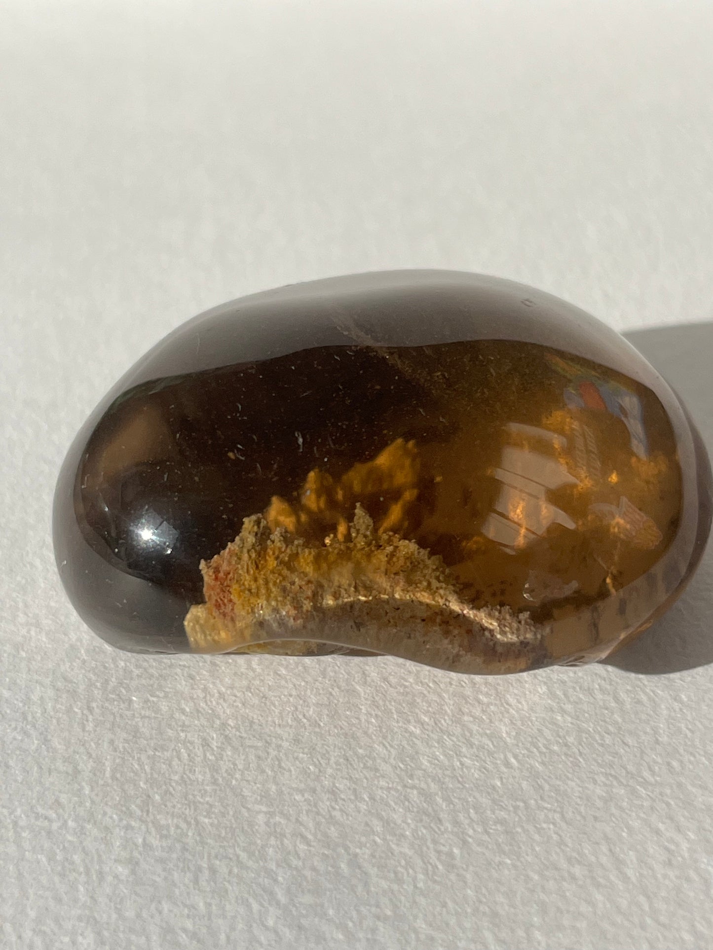 Smokey Garden Quartz Lens Carving A