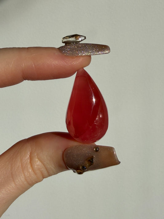 Gem Grade Gel Rhodochrosite Teardrop Cabochon C