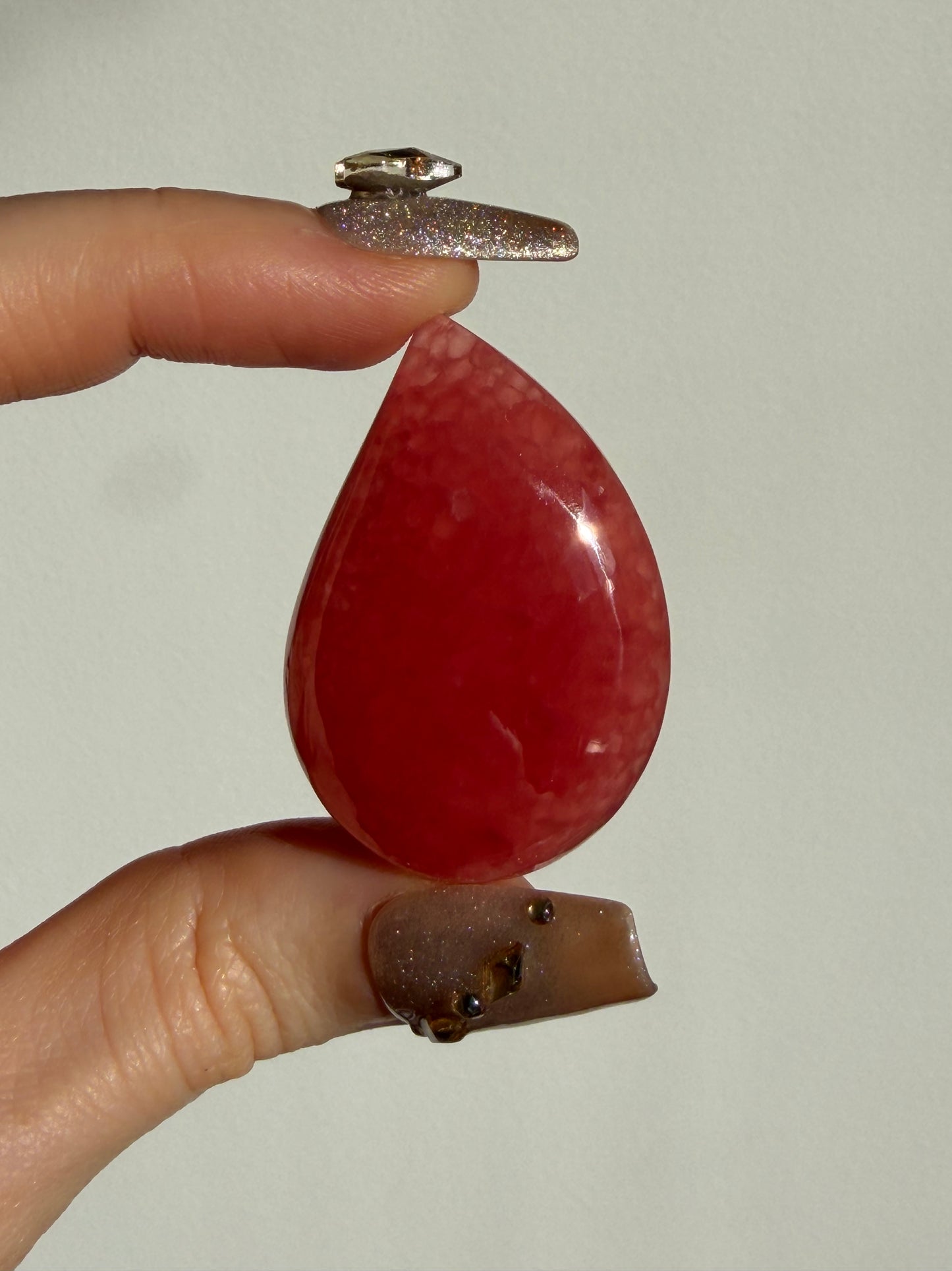 Gem Grade Gel Rhodochrosite Teardrop Cabochon A