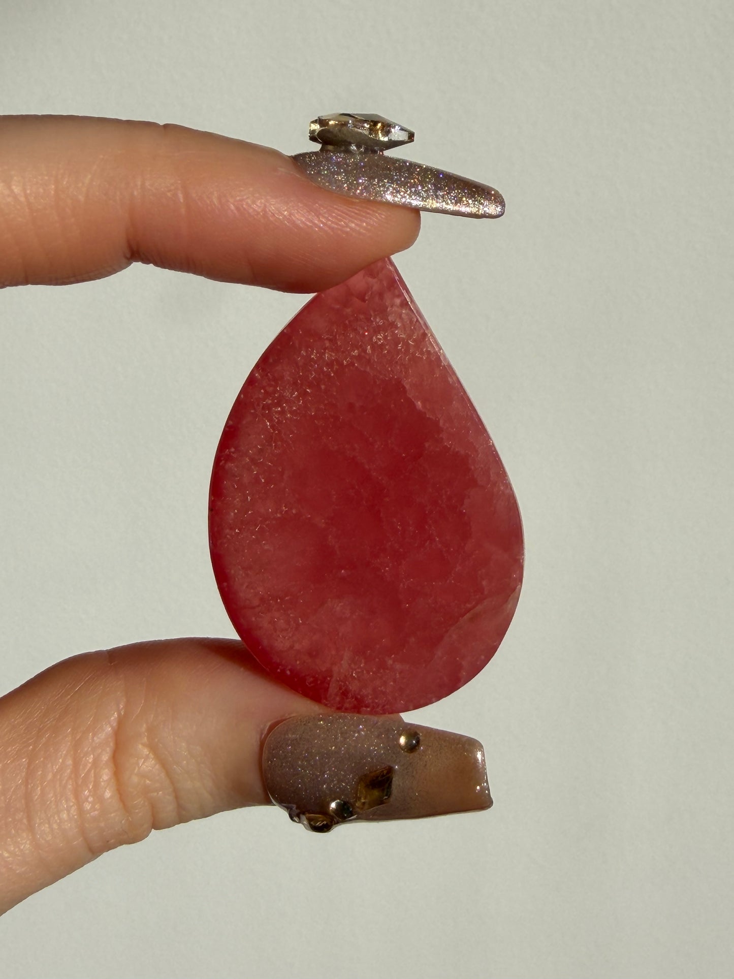 Gem Grade Gel Rhodochrosite Teardrop Cabochon A