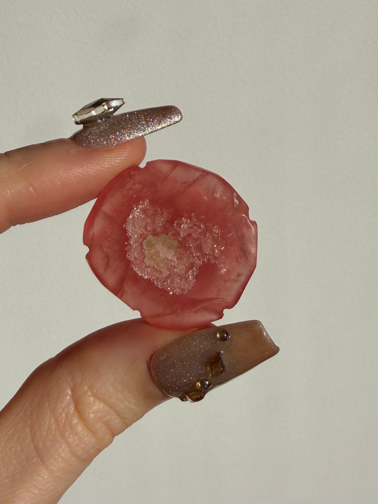 Gem Grade Gel Rhodochrosite Rose Carving