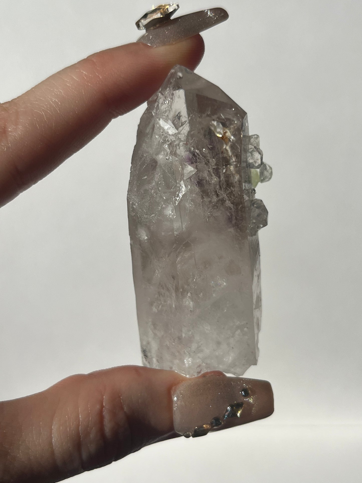 Quartz with Analcime & Prehnite Coating Specimen E