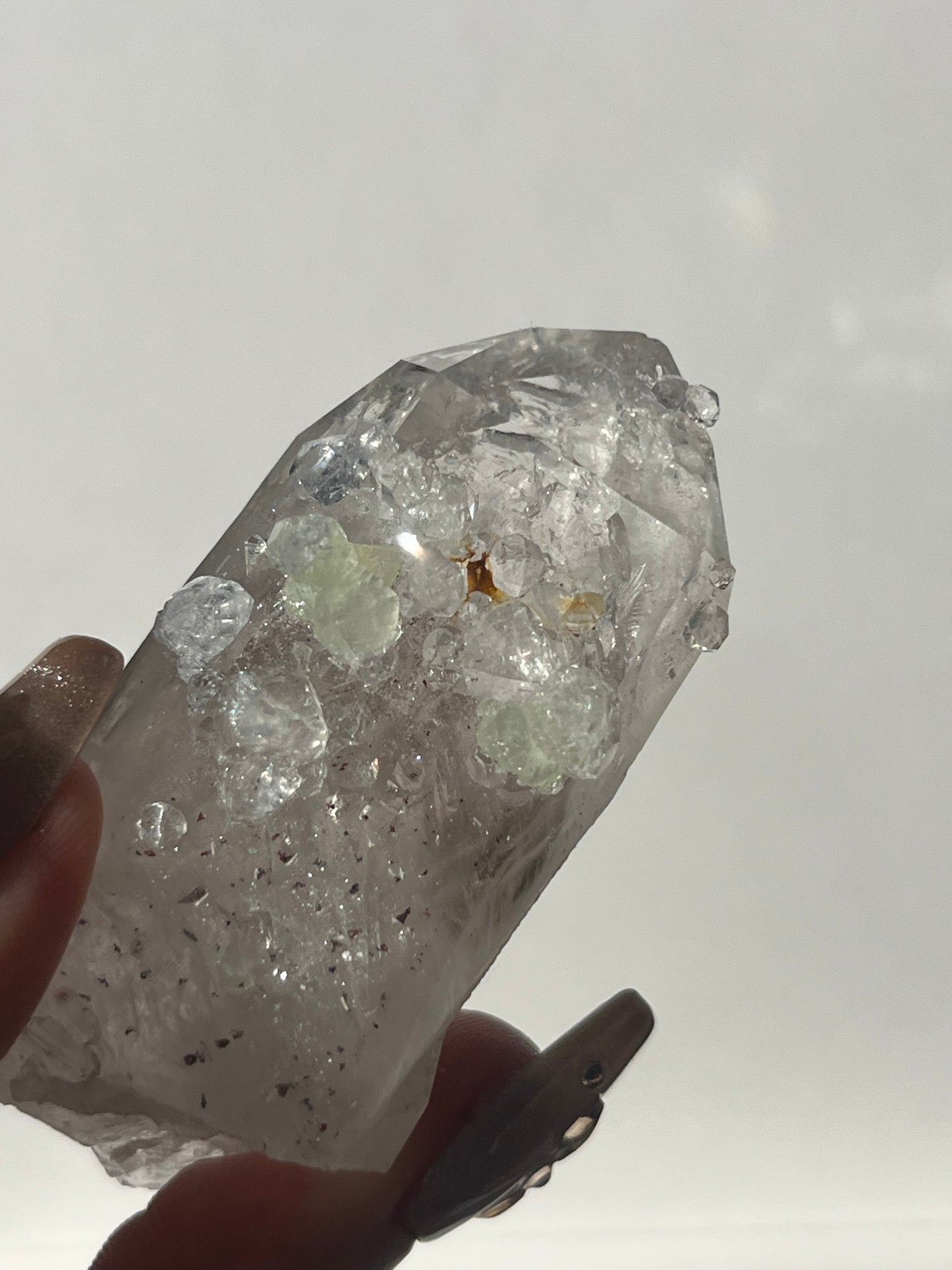 Quartz with Analcime & Prehnite Coating Specimen E