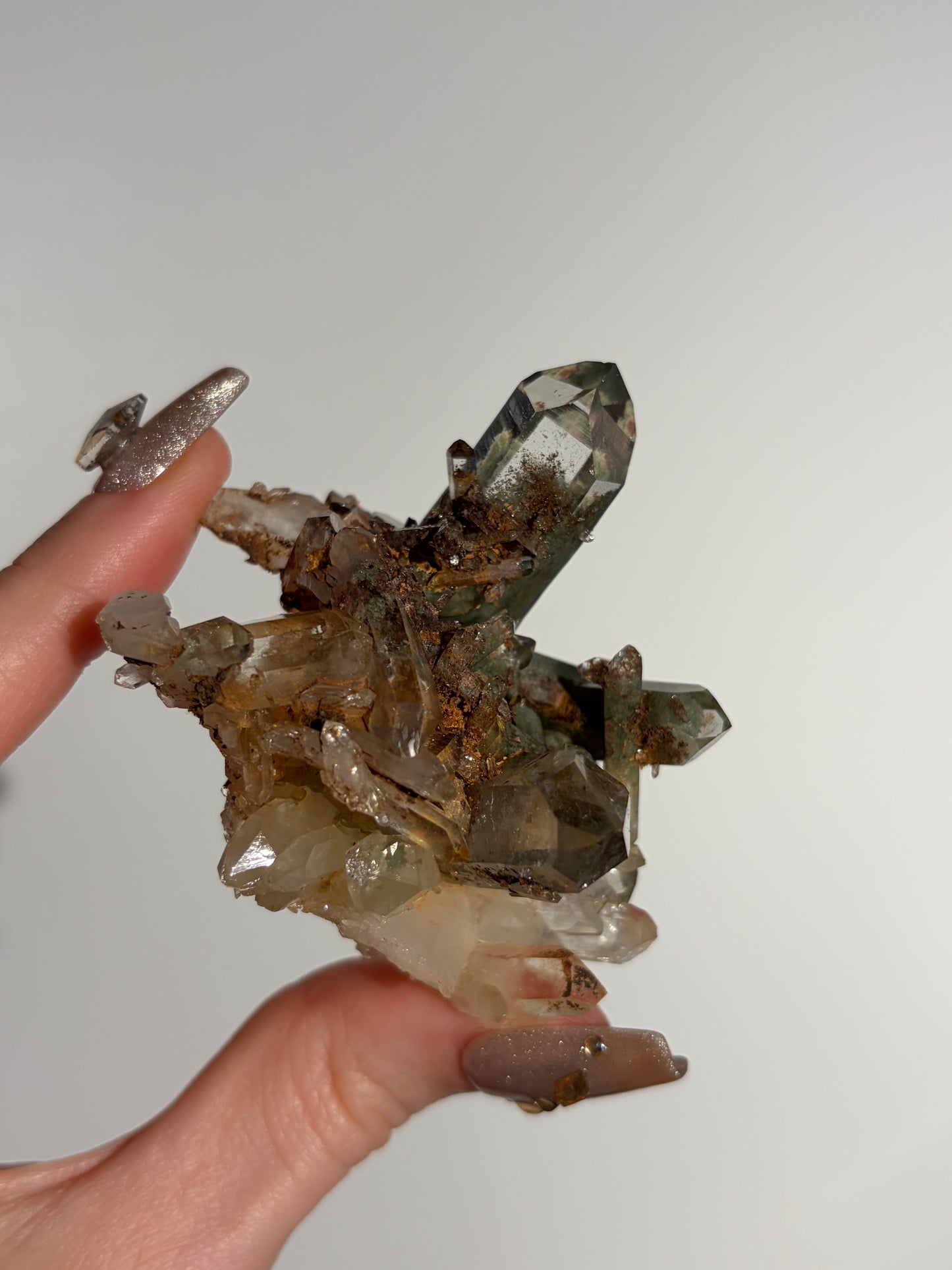 Water Clear Golden Healer Chlorite Included Quartz Specimen H