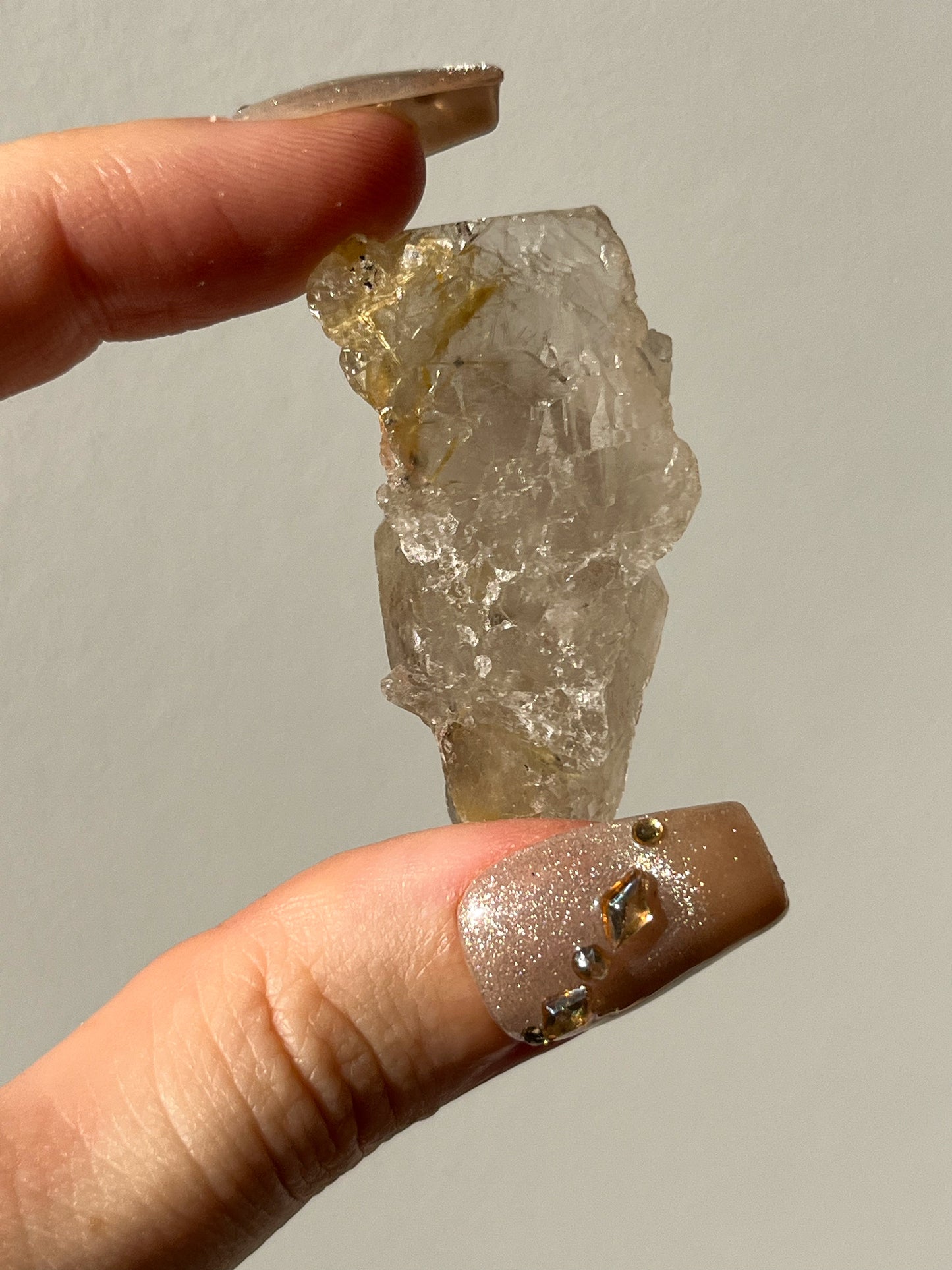 Golden Rutile in Quartz Specimen #A