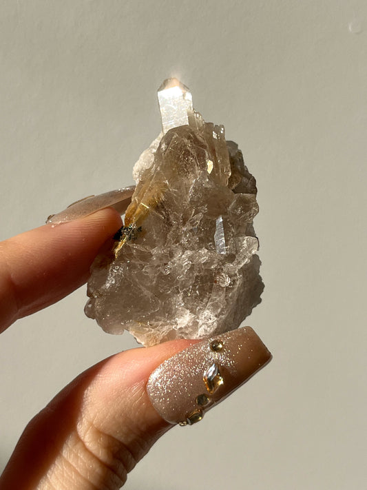 Golden Rutile in Quartz Specimen #I